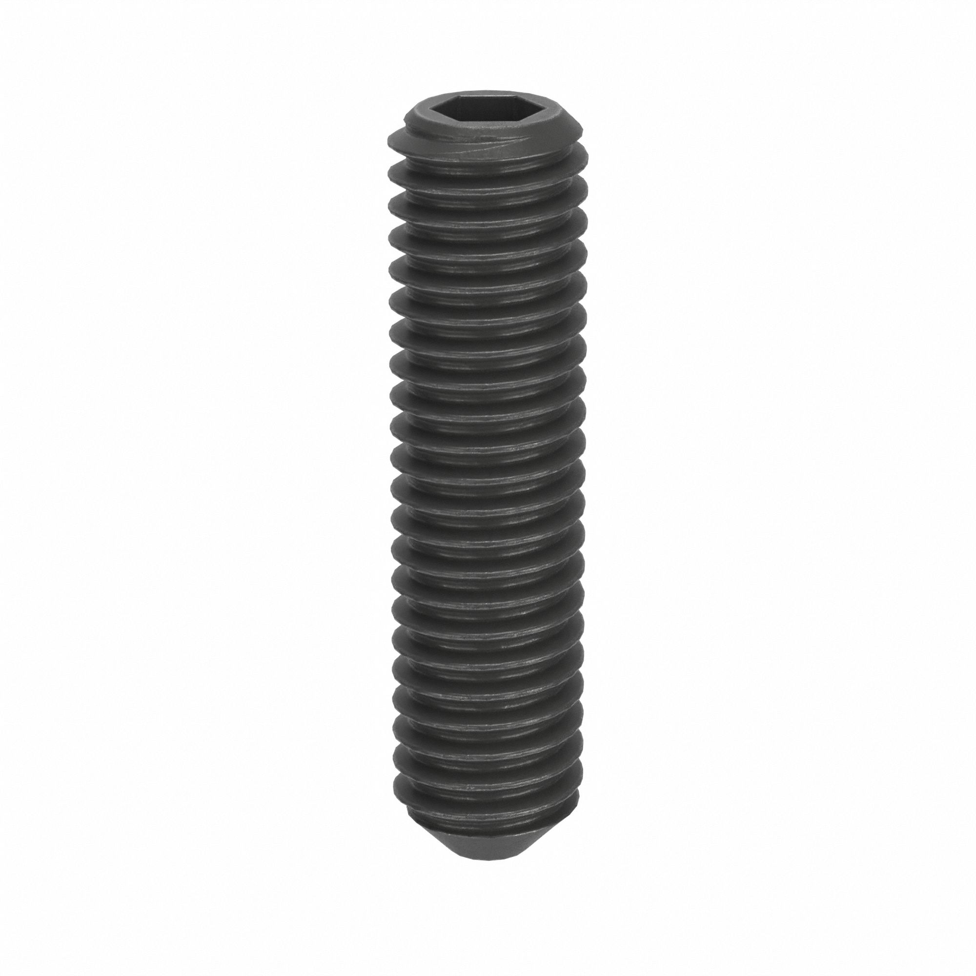 Socket Set Screw: M3x0.5 Thread Size, 12 mm Overall Lg, Cup pt, Steel, Black Oxide, Socket, 100 PK