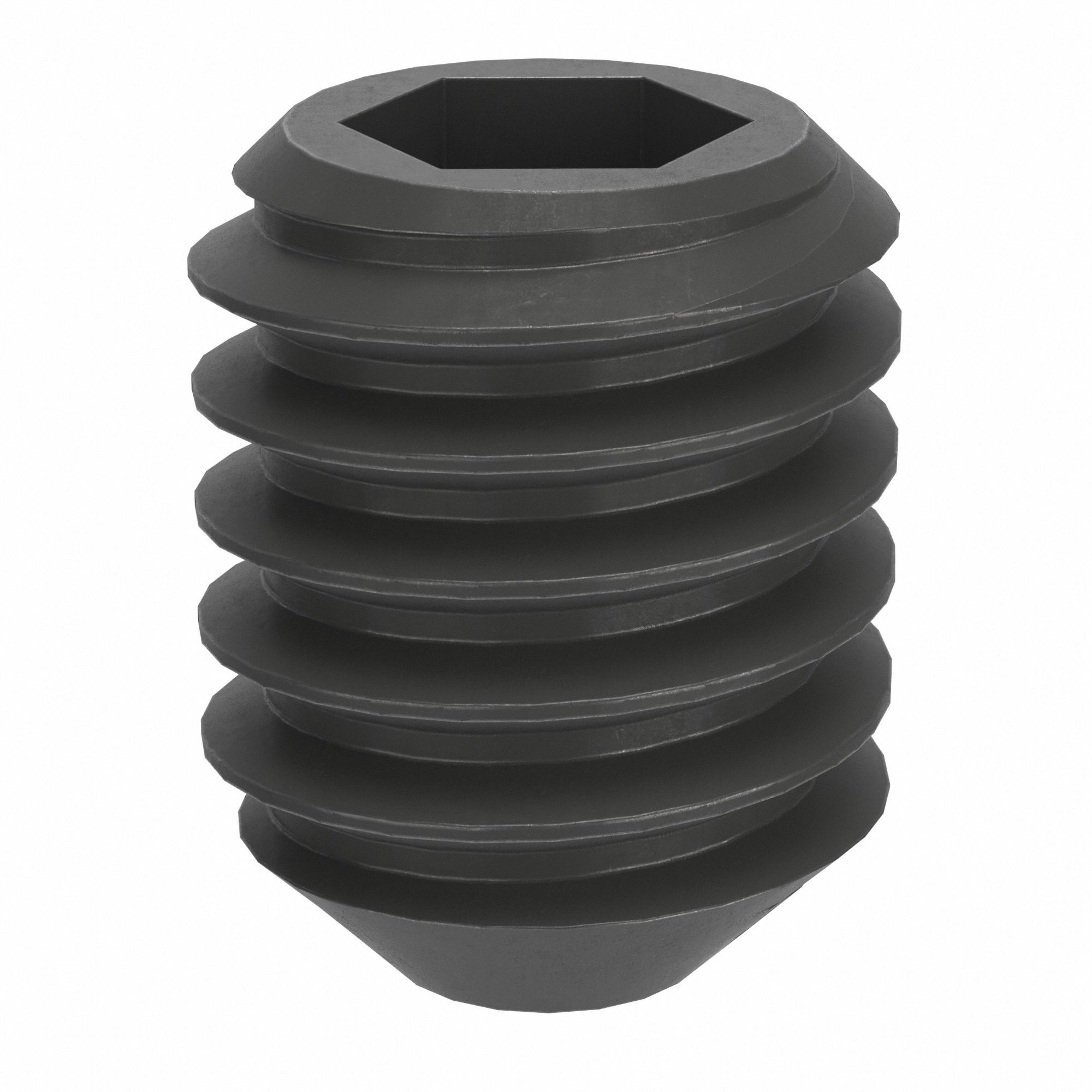 Socket Set Screw: M4x0.7 Thread Size, 5 mm Overall Lg, Cup pt, Steel, Black Oxide, Socket, 100 PK