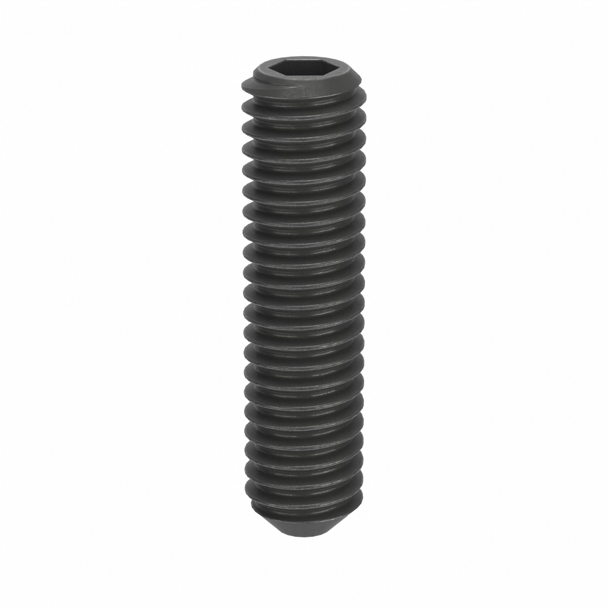 Socket Set Screw: M4x0.7 Thread Size, 16 mm Overall Lg, Cup pt, Steel, Black Oxide, Socket, 100 PK