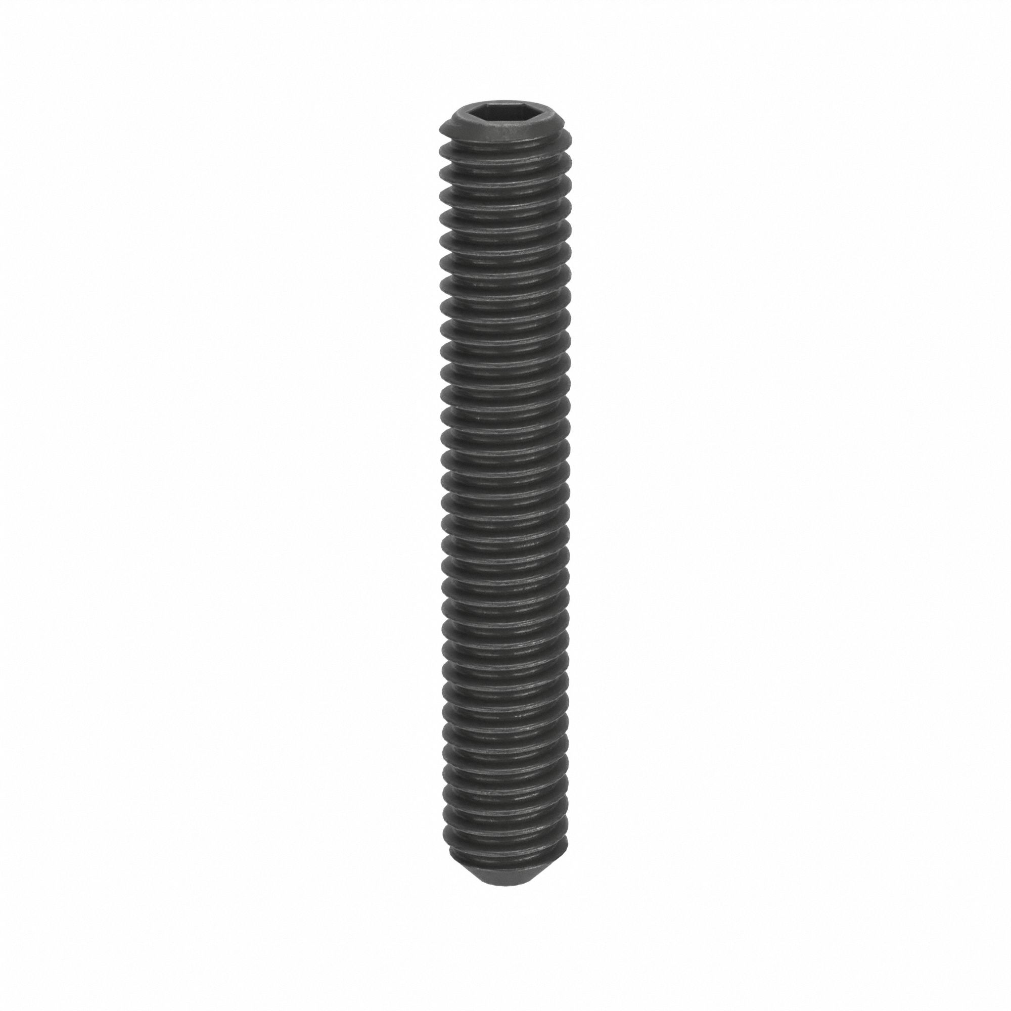 Socket Set Screw: M4x0.7 Thread Size, 25 mm Overall Lg, Cup pt, Steel, Black Oxide, Socket, 25 PK