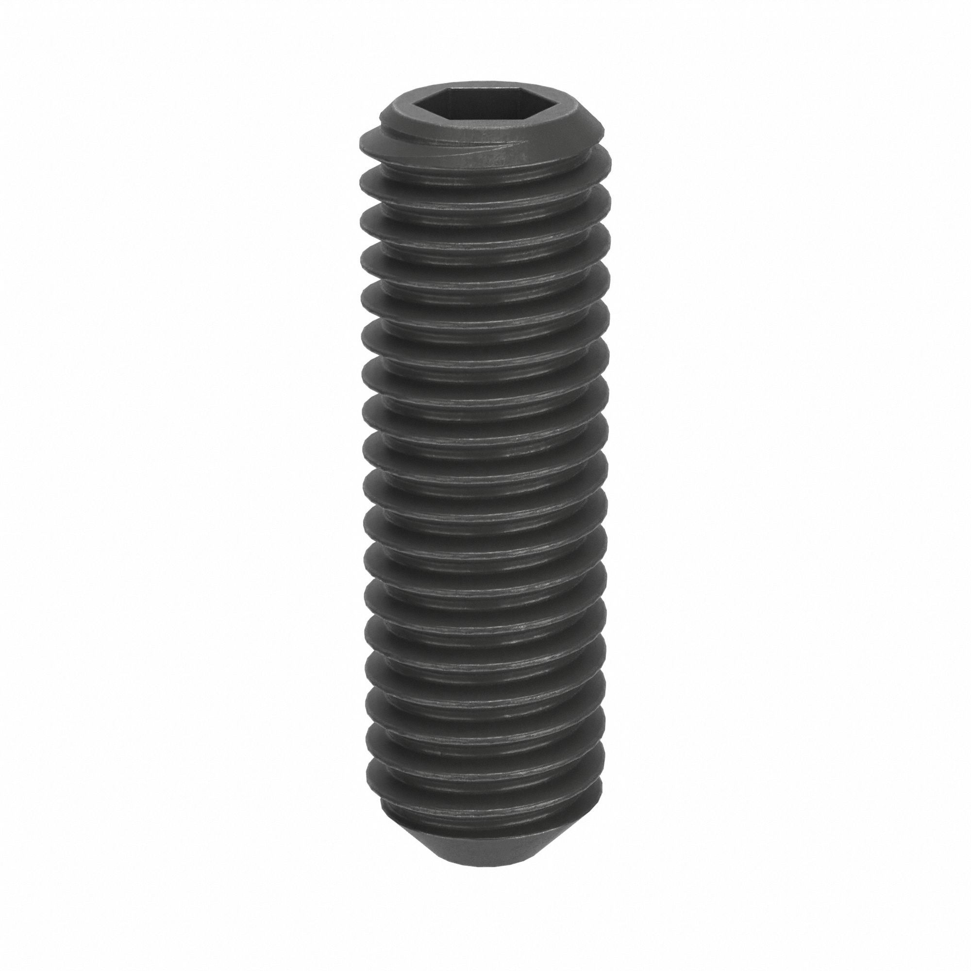 Socket Set Screw: M5x0.8 Thread Size, 16 mm Overall Lg, Cup pt, Steel, Black Oxide, Socket, 100 PK