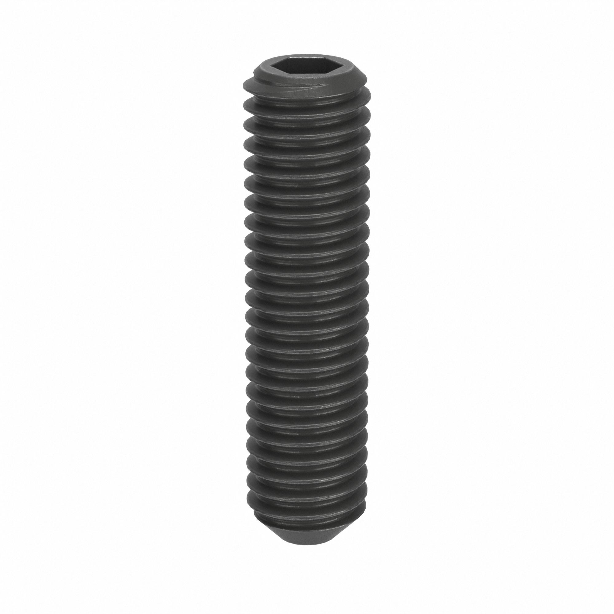 Socket Set Screw: M5x0.8 Thread Size, 20 mm Overall Lg, Cup pt, Steel, Black Oxide, Socket, 100 PK