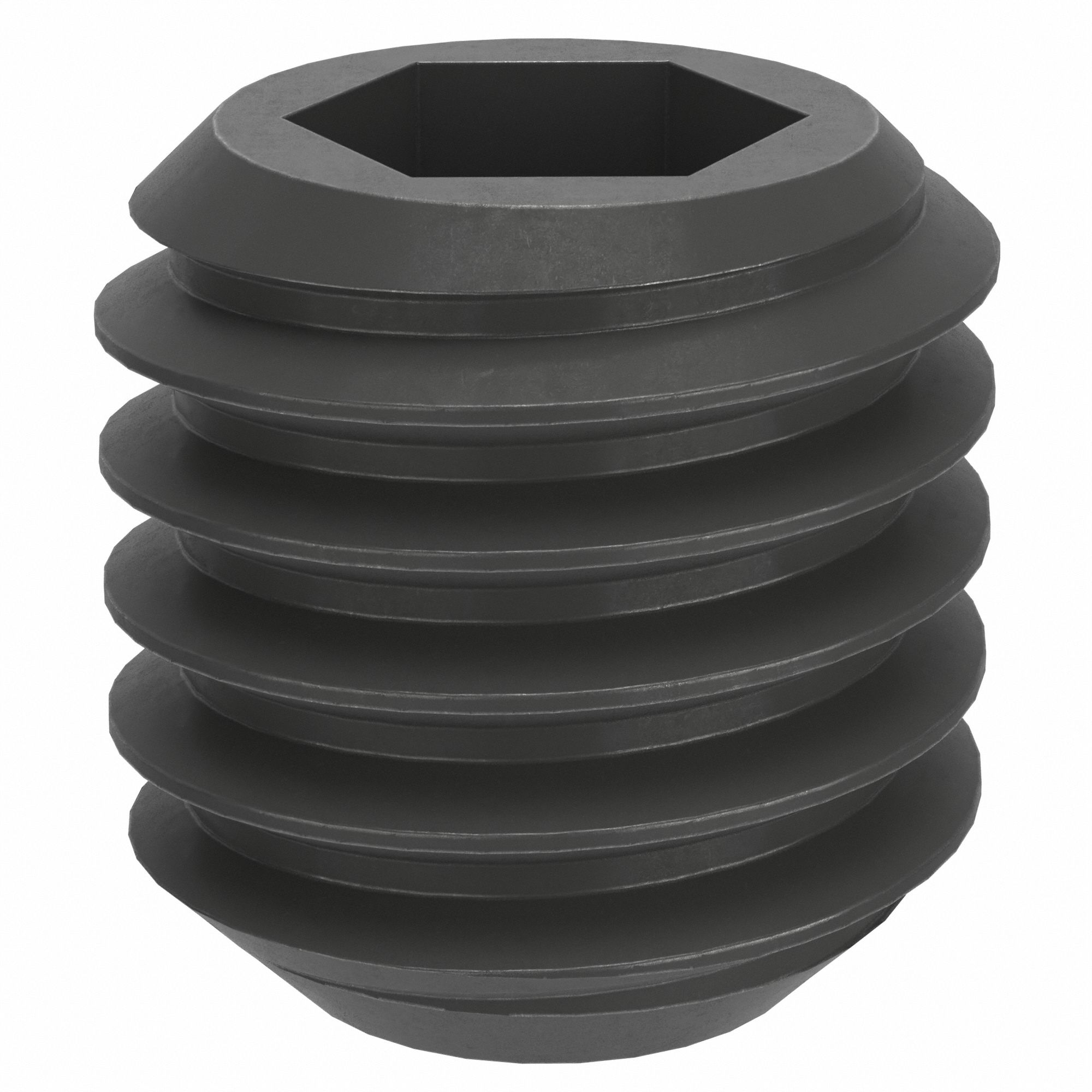 Socket Set Screw: M8x1.25 Thread Size, 8 mm Overall Lg, Cup pt, Steel, Black Oxide, Socket, 100 PK