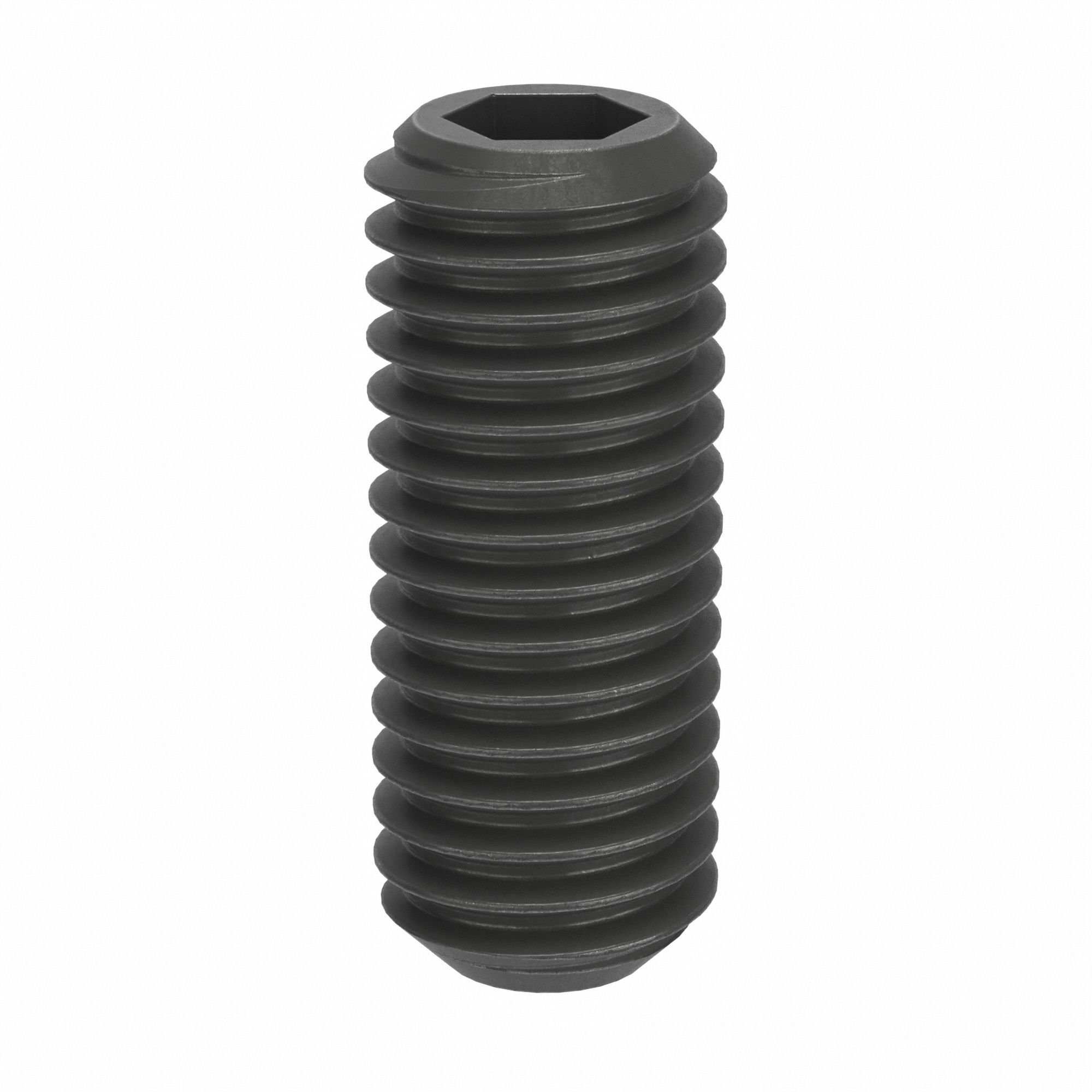 Socket Set Screw: M8x1.25 Thread Size, 20 mm Overall Lg, Cup pt, Steel, Black Oxide, Socket, 100 PK