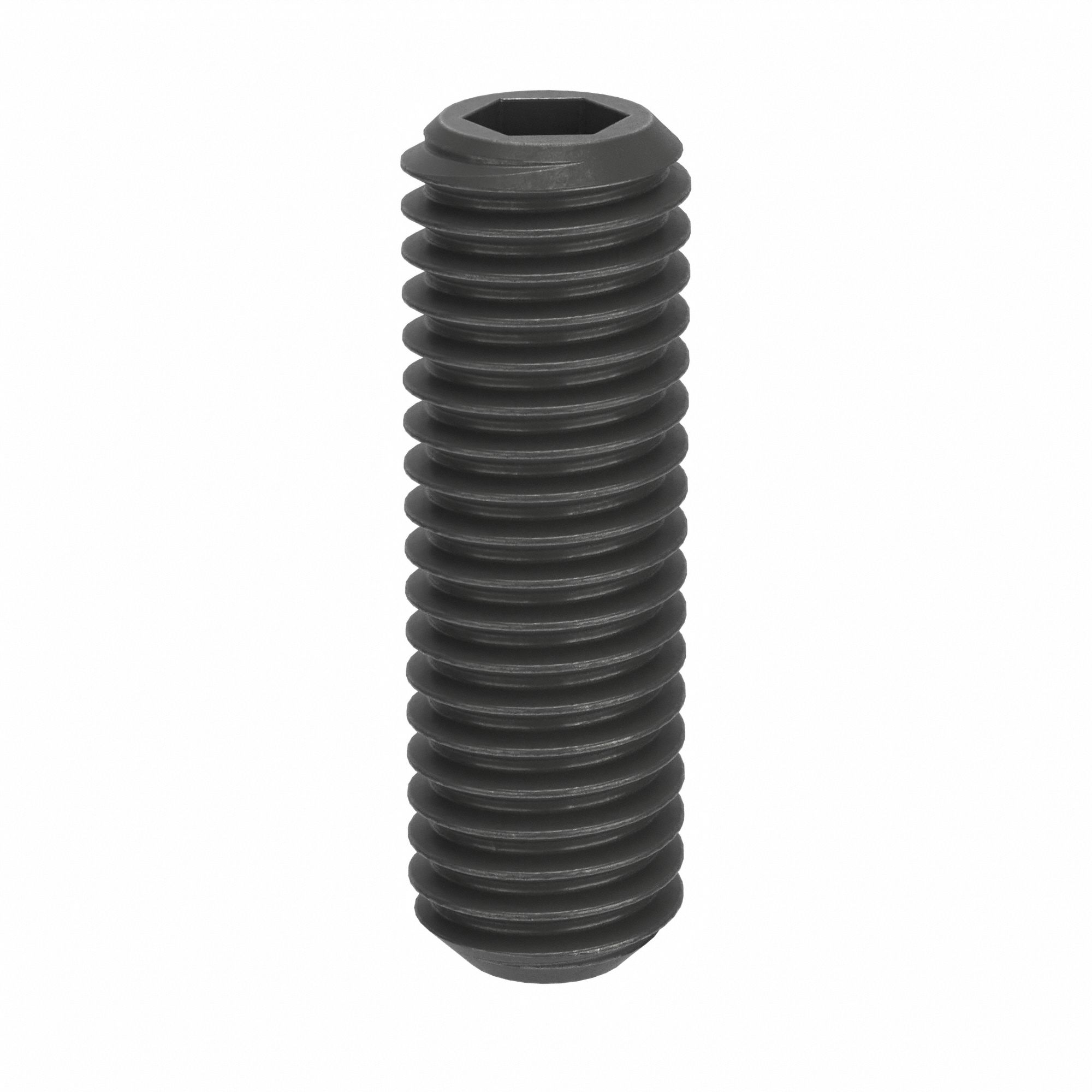 Socket Set Screw: M8x1.25 Thread Size, 25 mm Overall Lg, Cup pt, Steel, Black Oxide, Socket, 25 PK