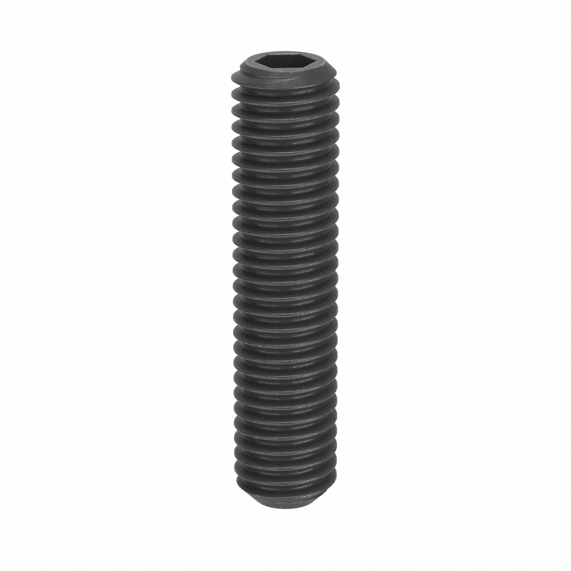 Socket Set Screw: M8x1.25 Thread Size, 35 mm Overall Lg, Cup pt, Steel, Black Oxide, Socket, 25 PK