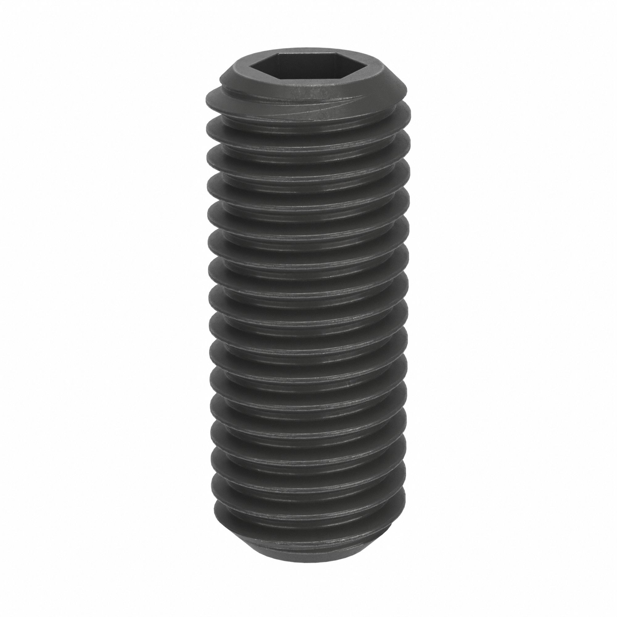 Socket Set Screw: M12x1.75 Thread Size, 30 mm Overall Lg, Cup pt, Steel, Black Oxide, Socket, 10 PK