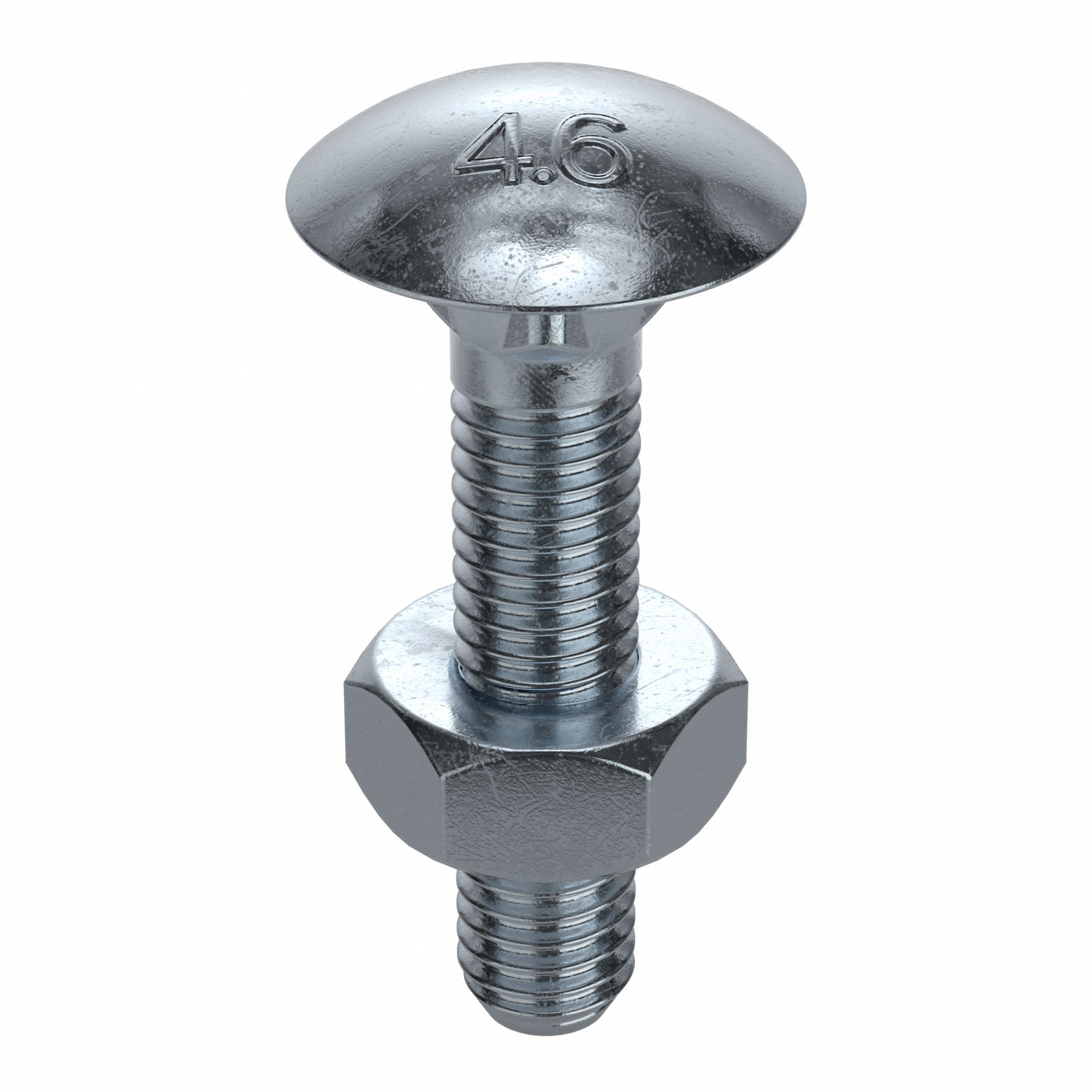 CARRIAGE BOLT, SQUARE, STEEL, CLASS 4.6, ZINC PLATED, M6-1.00 THREAD, 35MM L, METRIC, 100 PK