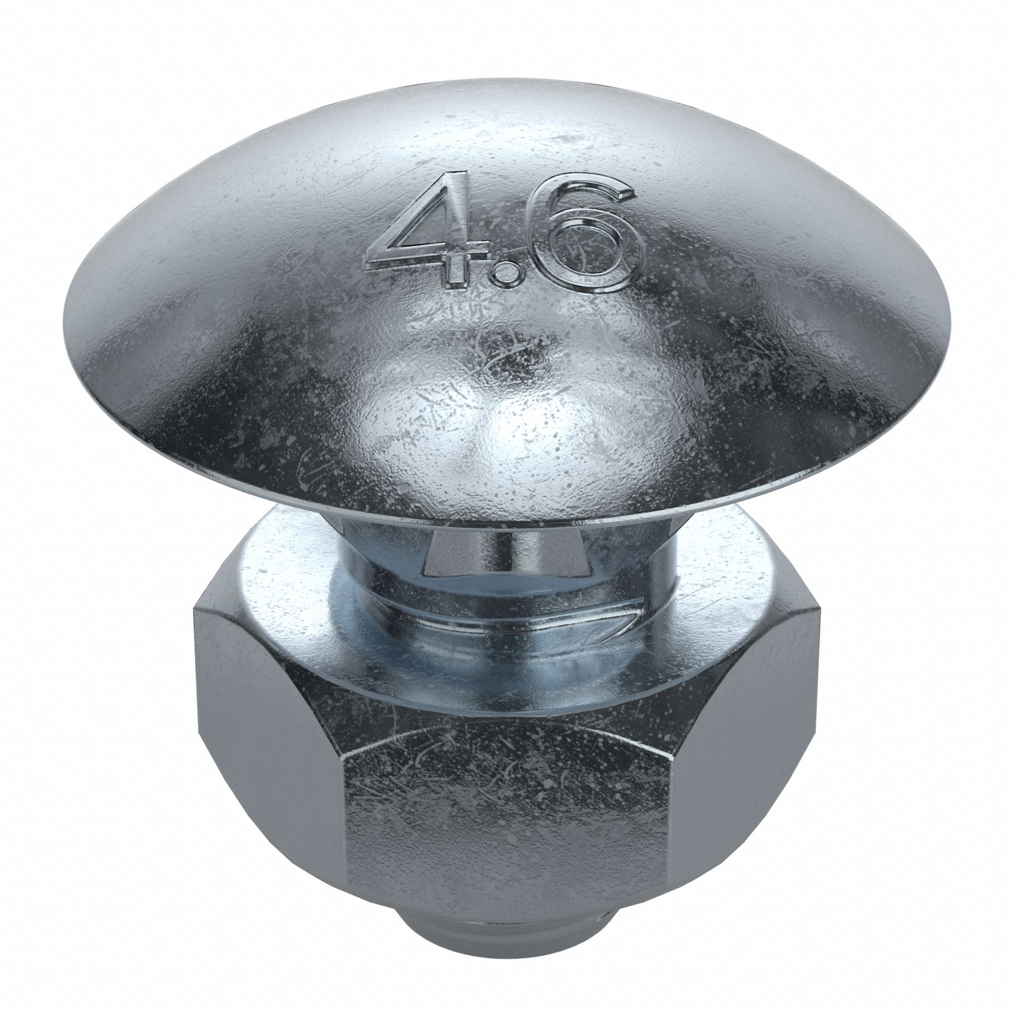 Carriage Bolt: Square Neck, M8x1.25 Thread Size, 16 mm lg, Steel, Class 4.6, Zinc-Plated, 100 PK