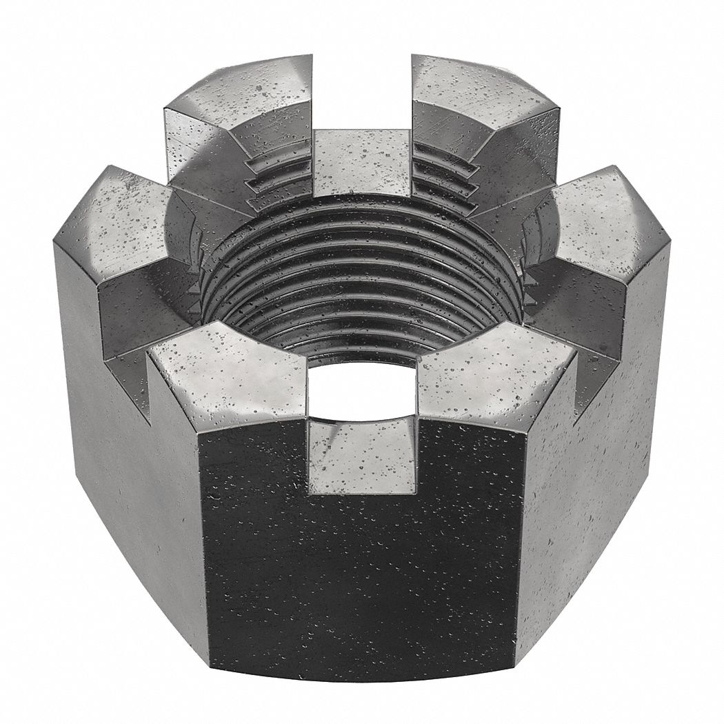 Slotted Castle, M201.50 Thread Size, Castle Nut 54FM29M12020.200.0150 Grainger