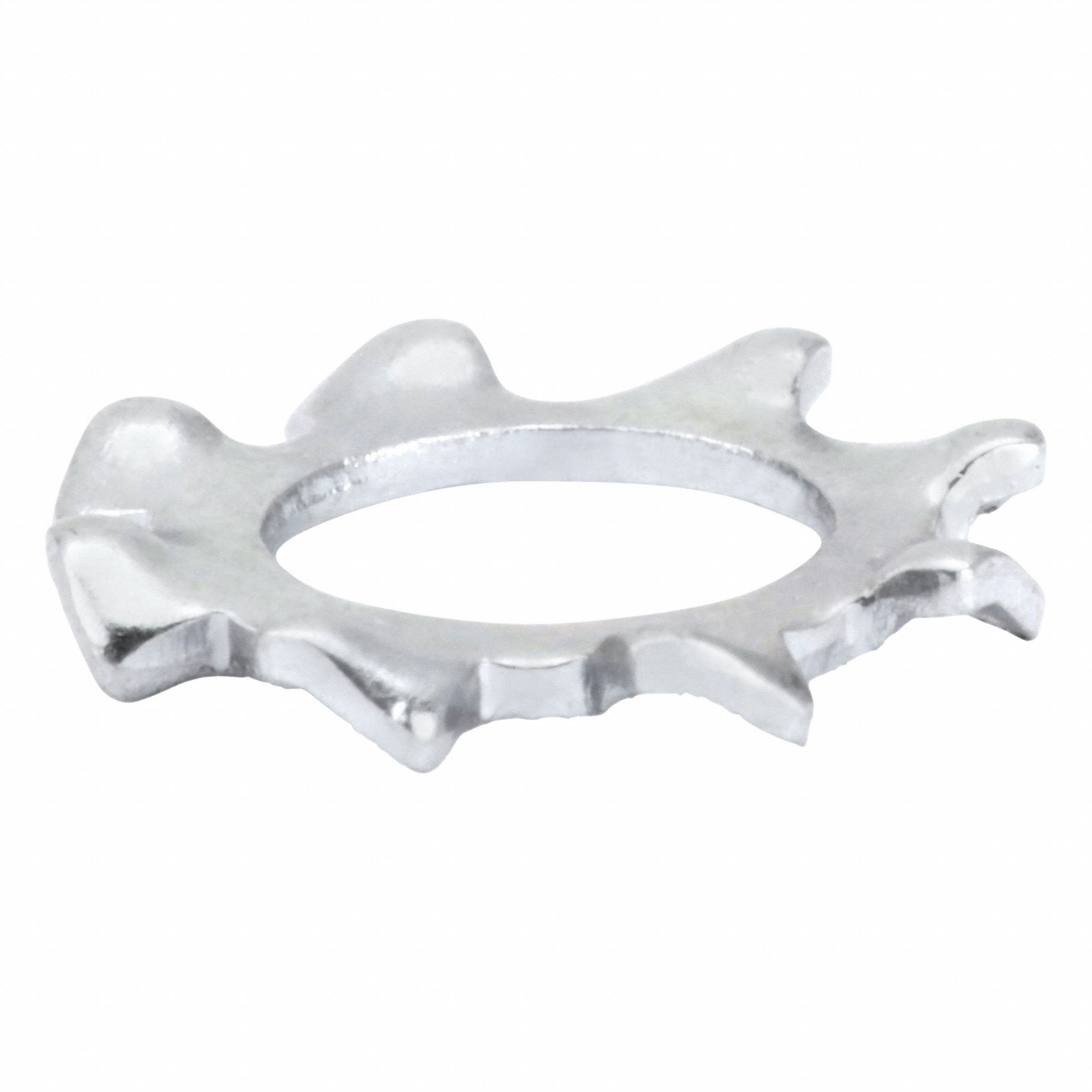 External Tooth Lock Washer: Case Hardened, Zinc Plated, Steel, M5 Screw Sz, 0.6 mm Max Thick, 100 PK