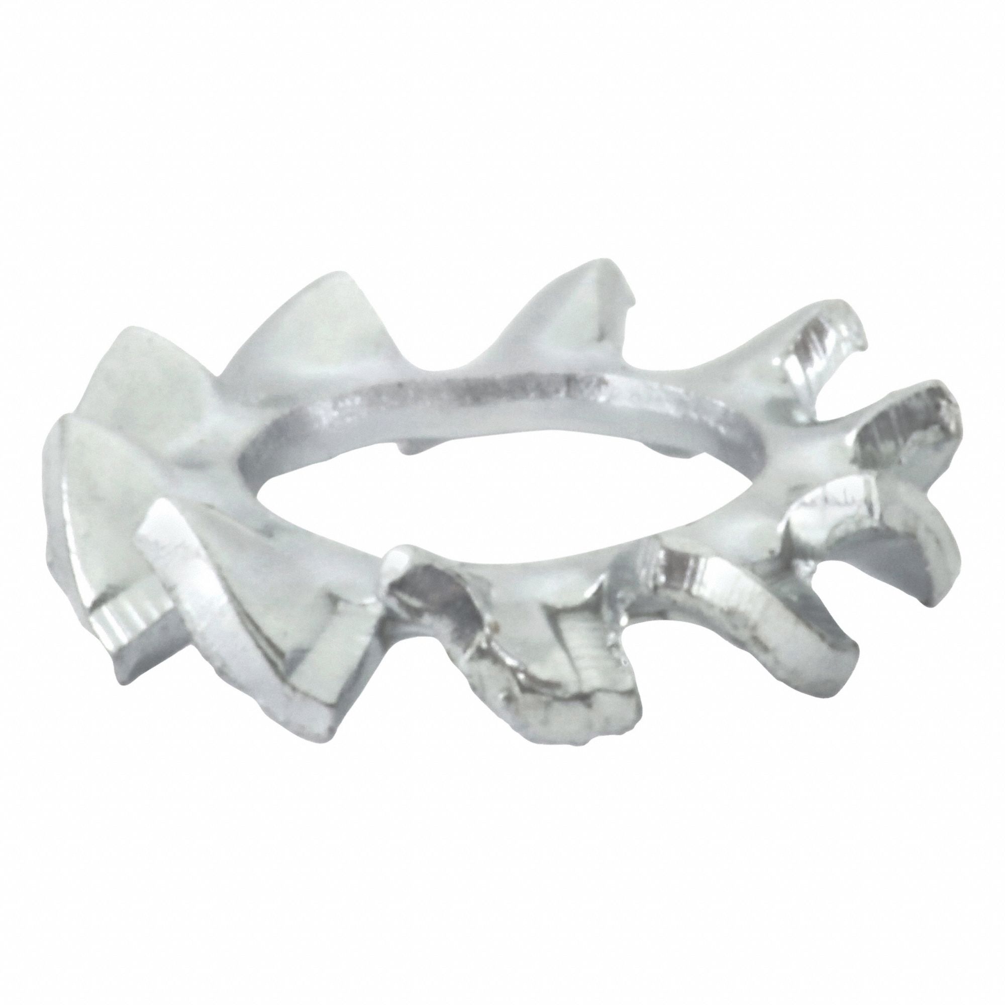 External Tooth Lock Washer: Case Hardened, Zinc Plated, Steel, M3.5 Screw Sz, Case Hardened, 100 PK