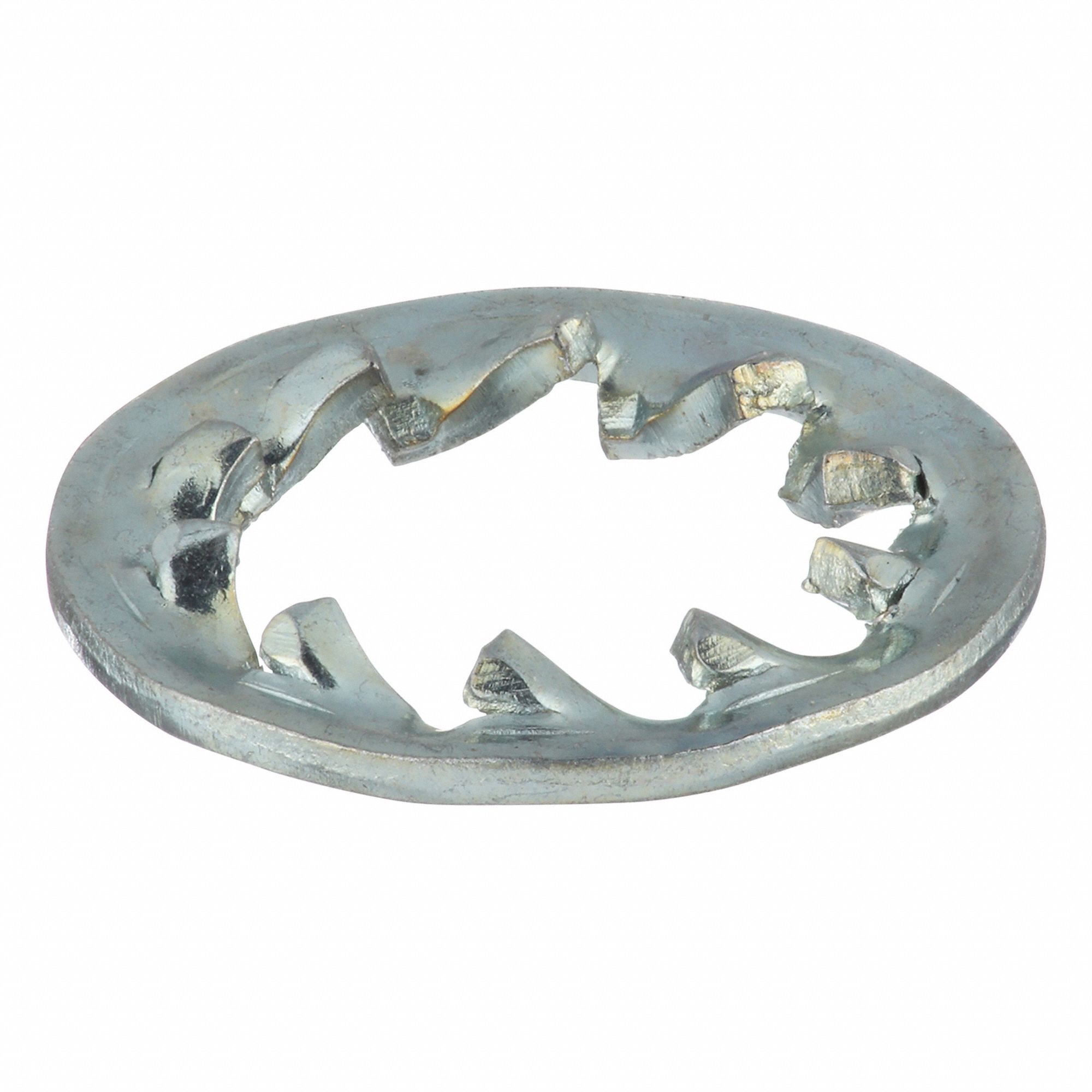 Internal Tooth Lock Washer: Case Hardened, Zinc Plated, Steel, M7 Screw Sz, 0.8 mm Max Thick, 100 PK