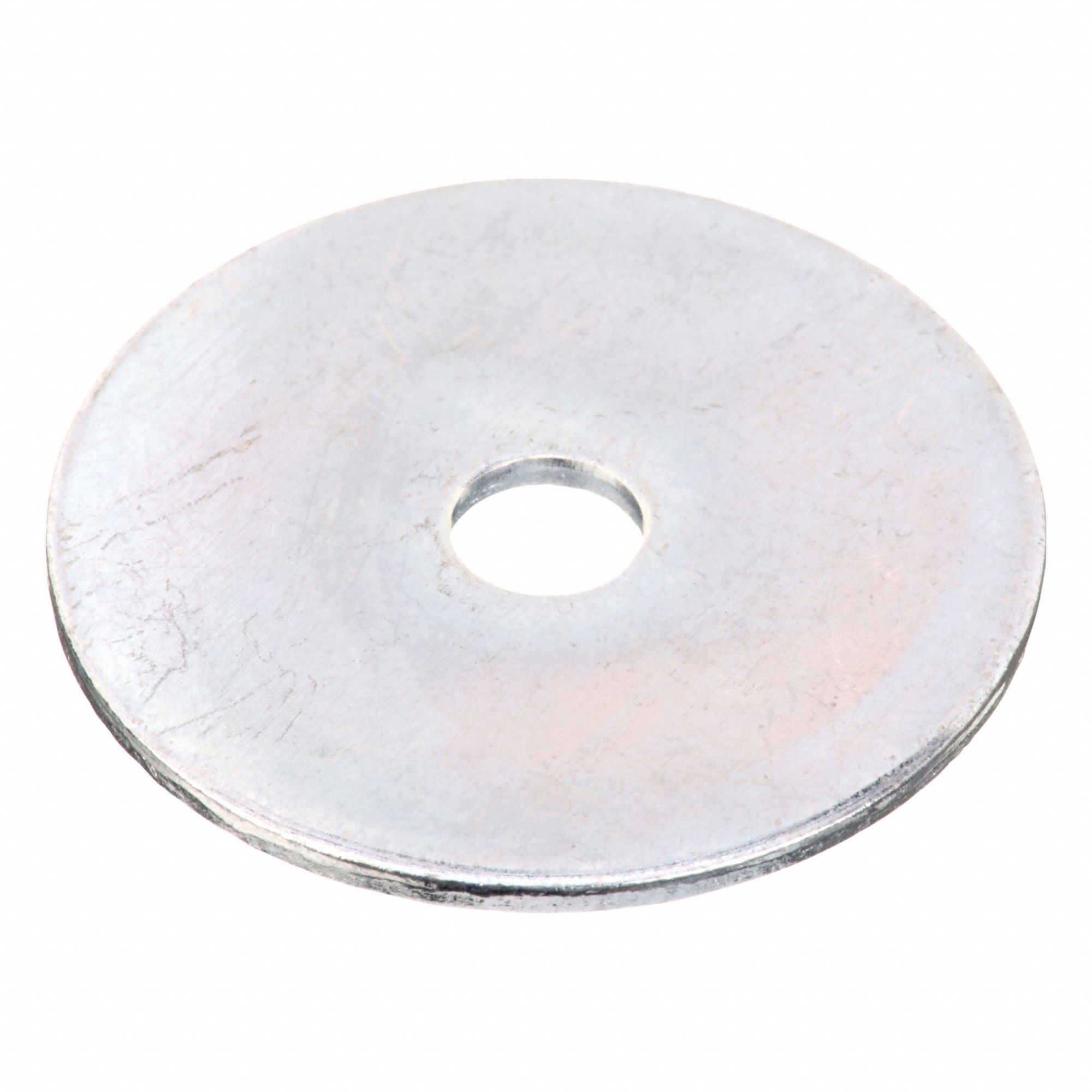 Flat Washer: Zinc Plated, Steel, M5 Screw Sz, 5.2 mm In Dia, 30 mm Out Dia, 1.3 mm Max Thick, 100 PK
