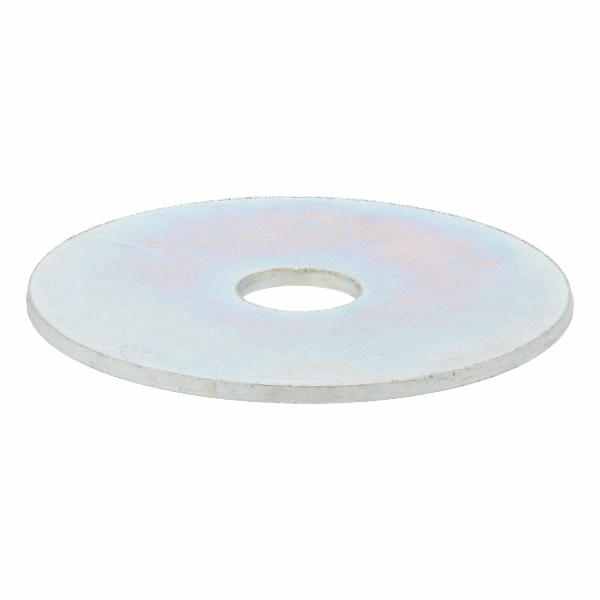 Flat Washer: Zinc Plated, Steel, M6 Screw Sz, 6.5 mm In Dia, 30 mm Out Dia, 1.5 mm Max Thick, 100 PK