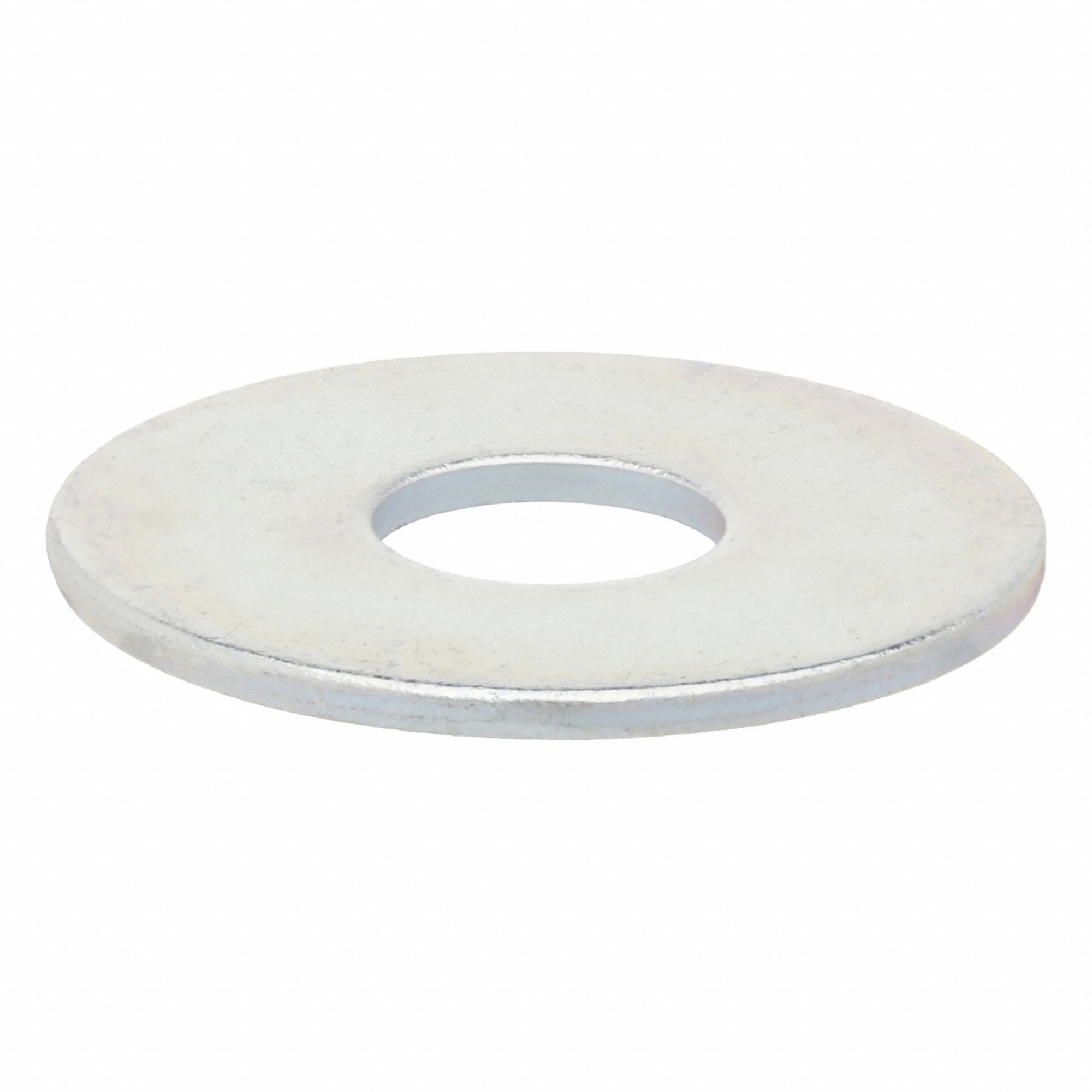 Flat Washer: Zinc Plated, Steel, M10 Screw Sz, 10.5 mm In Dia, 30 mm Out Dia, 100 PK