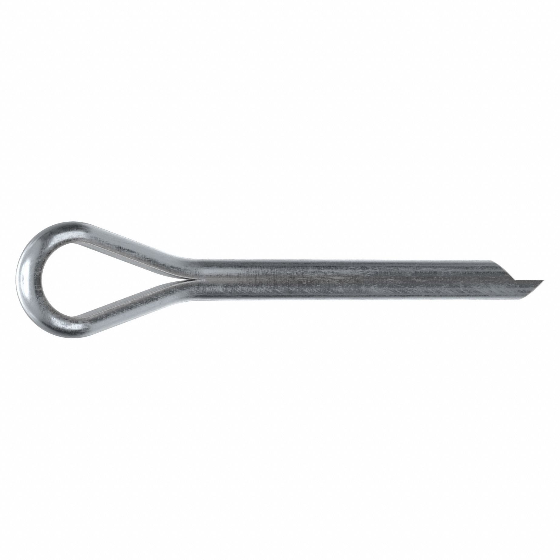 Cotter Pin, 4mm dia, 32mm L, PK100: Extended Prong, Metric, 4 mm Pin Dia, 32 mm Shank Lg, Steel, 100 PK