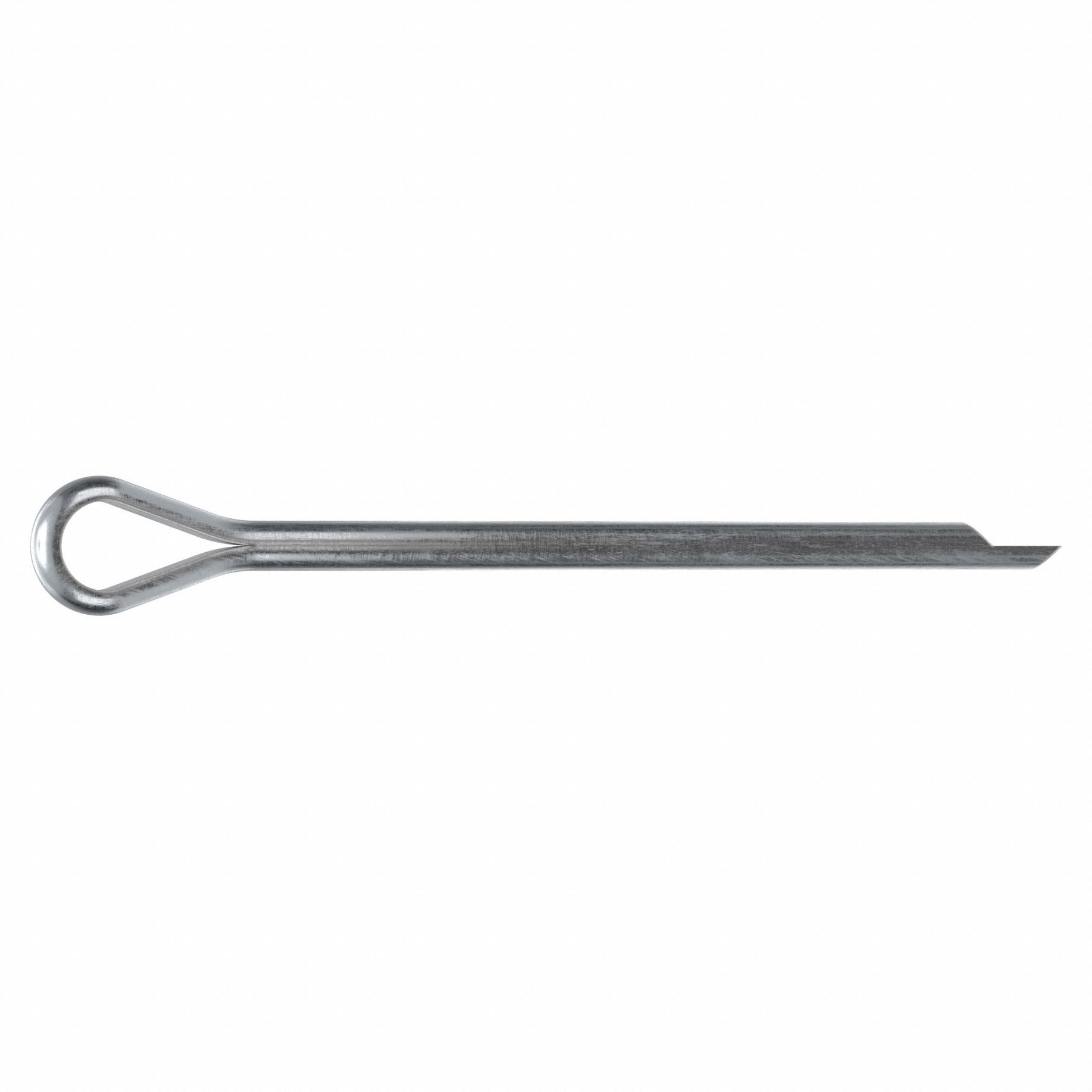 Cotter Pin, 4mm dia, 63mm L, PK100: Extended Prong, Metric, 4 mm Pin Dia, 63 mm Shank Lg, Steel, 100 PK
