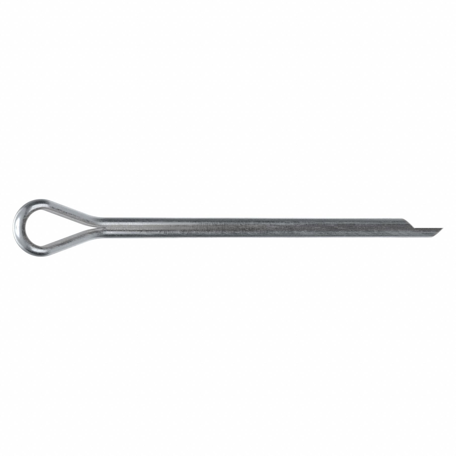 Cotter Pin, 5mm dia, 80mm L, PK100: Extended Prong, Metric, 5 mm Pin Dia, 80 mm Shank Lg, Steel, 100 PK
