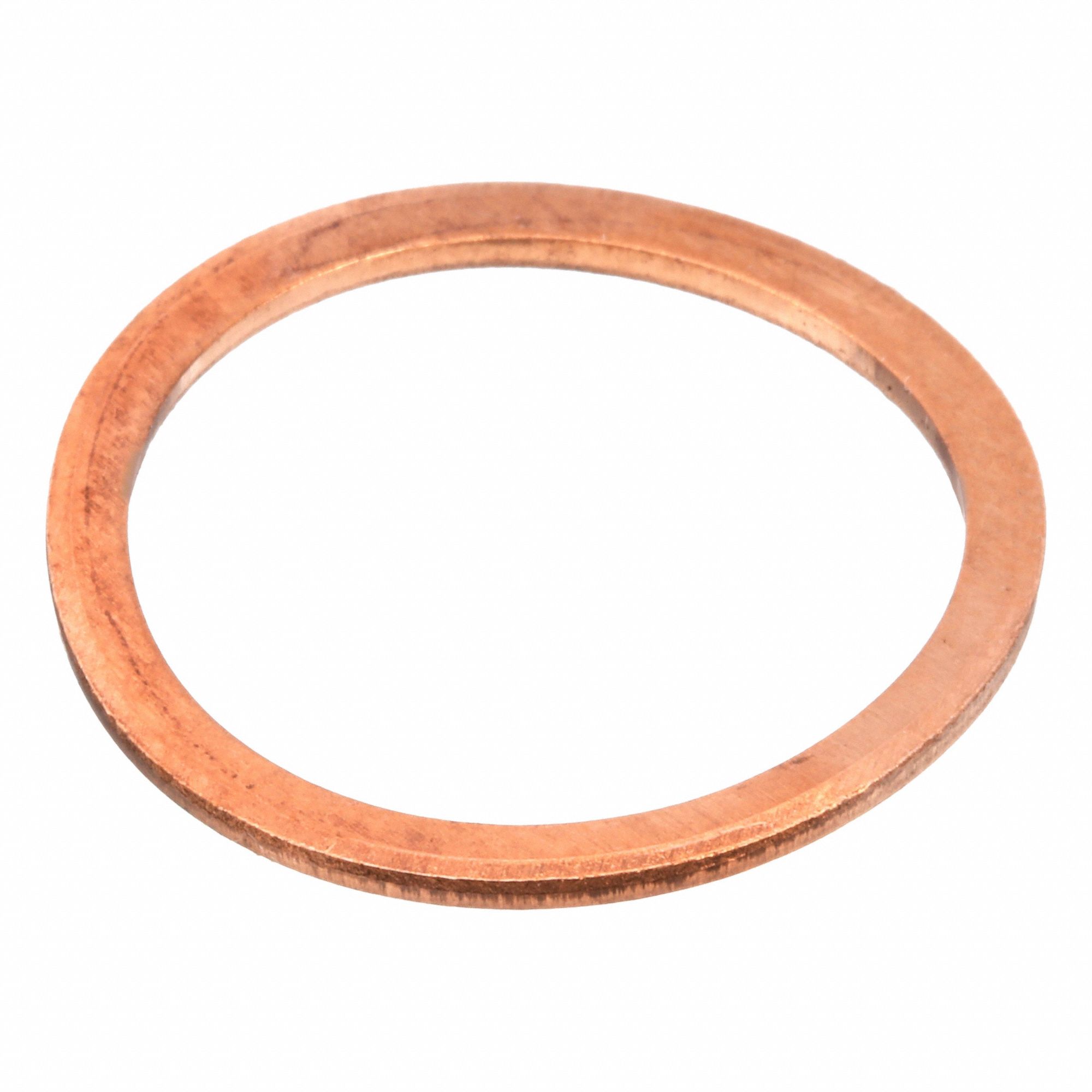 Sealing Washer: M22 Screw Sz, Copper, Copper Seal, 22 mm Inside Dia, 27 mm Outside Dia, 25 PK