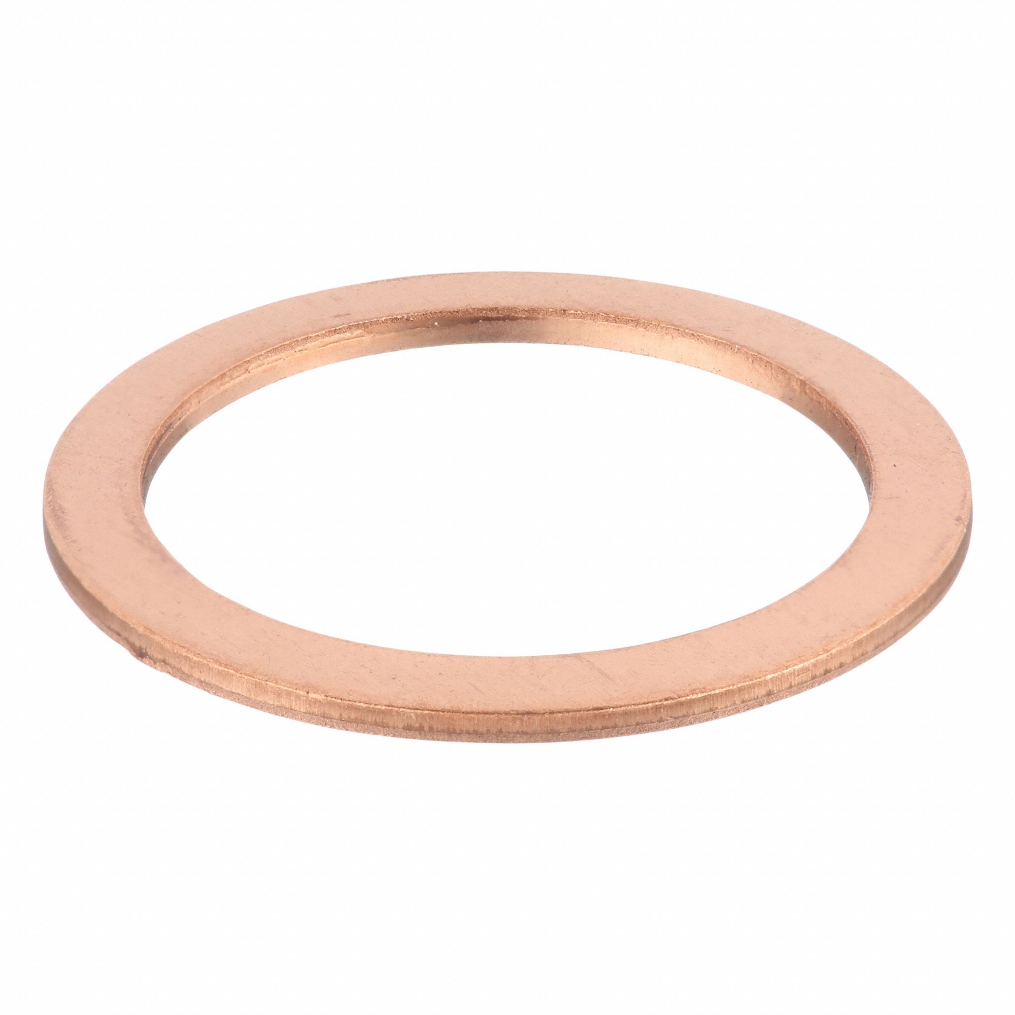 Sealing Washer: M22 Screw Sz, Copper, Copper Seal, 22 mm Inside Dia, 29 mm Outside Dia, 25 PK