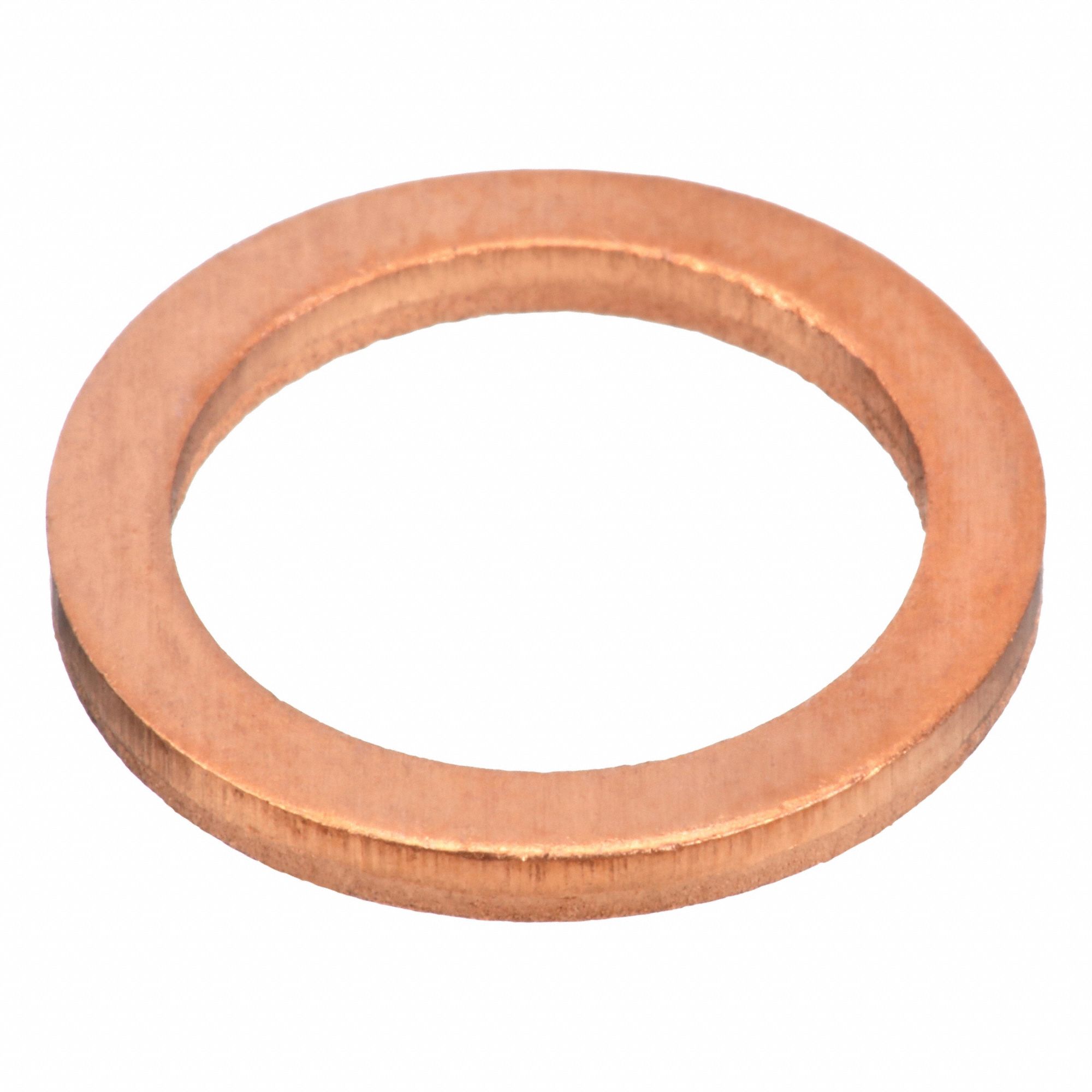 Sealing Washer: M13 Screw Sz, Copper, Copper Seal, 13 mm Inside Dia, 18 mm Outside Dia, 50 PK