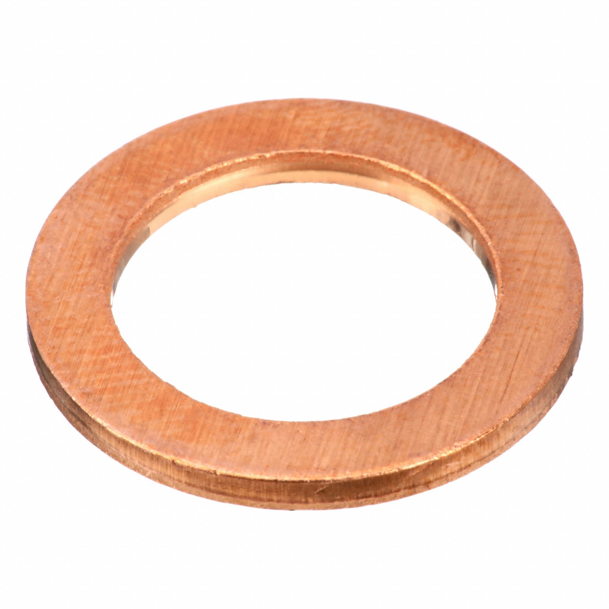 Sealing Washer: M16.5 Screw Sz, Copper, Copper Seal, 16.5 mm Inside Dia, 24 mm Outside Dia, 25 PK
