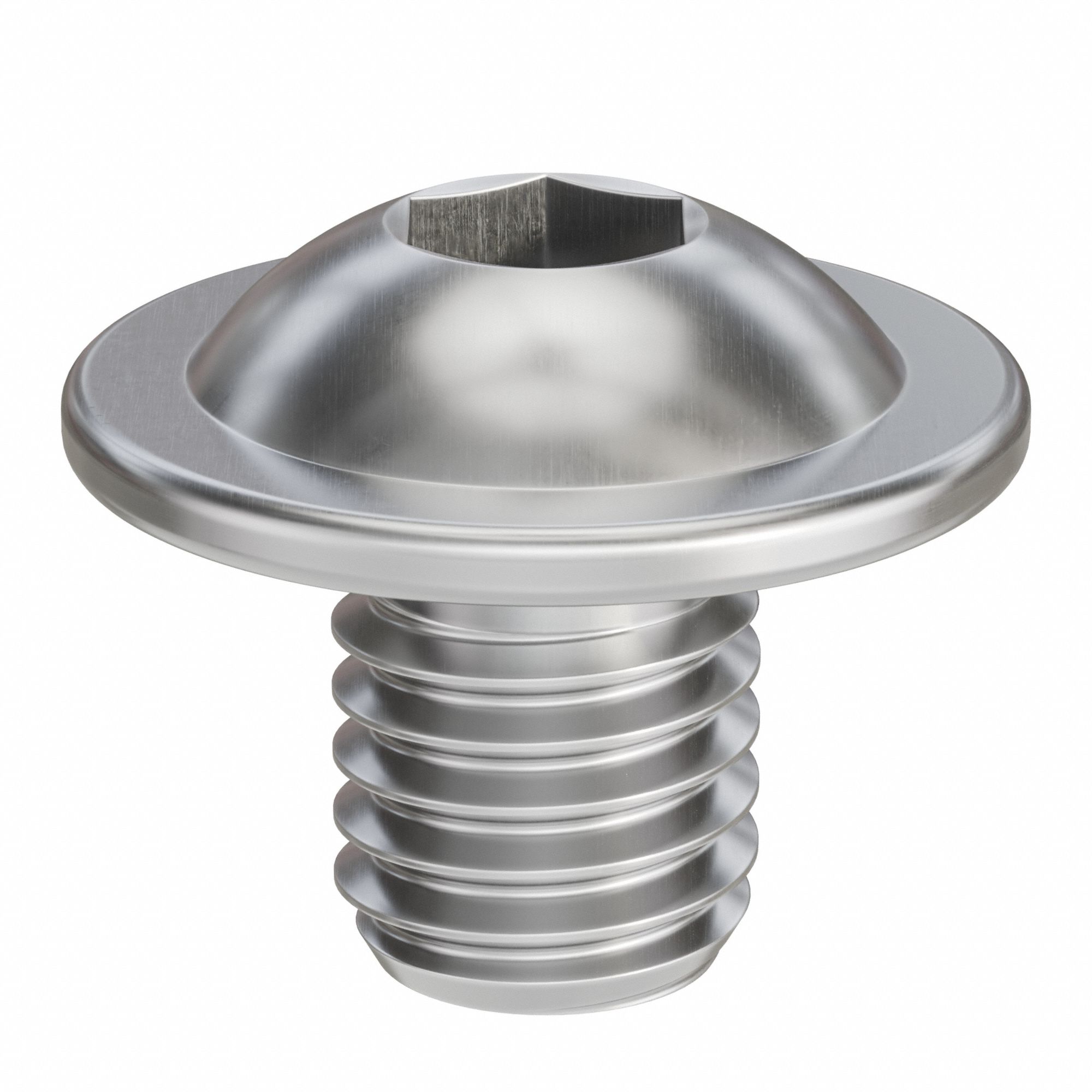 Socket Head Cap Screw: M8x1.25 Thread Size, 10 mm Lg, Flanged Button, Plain, Stainless Steel, 25 PK