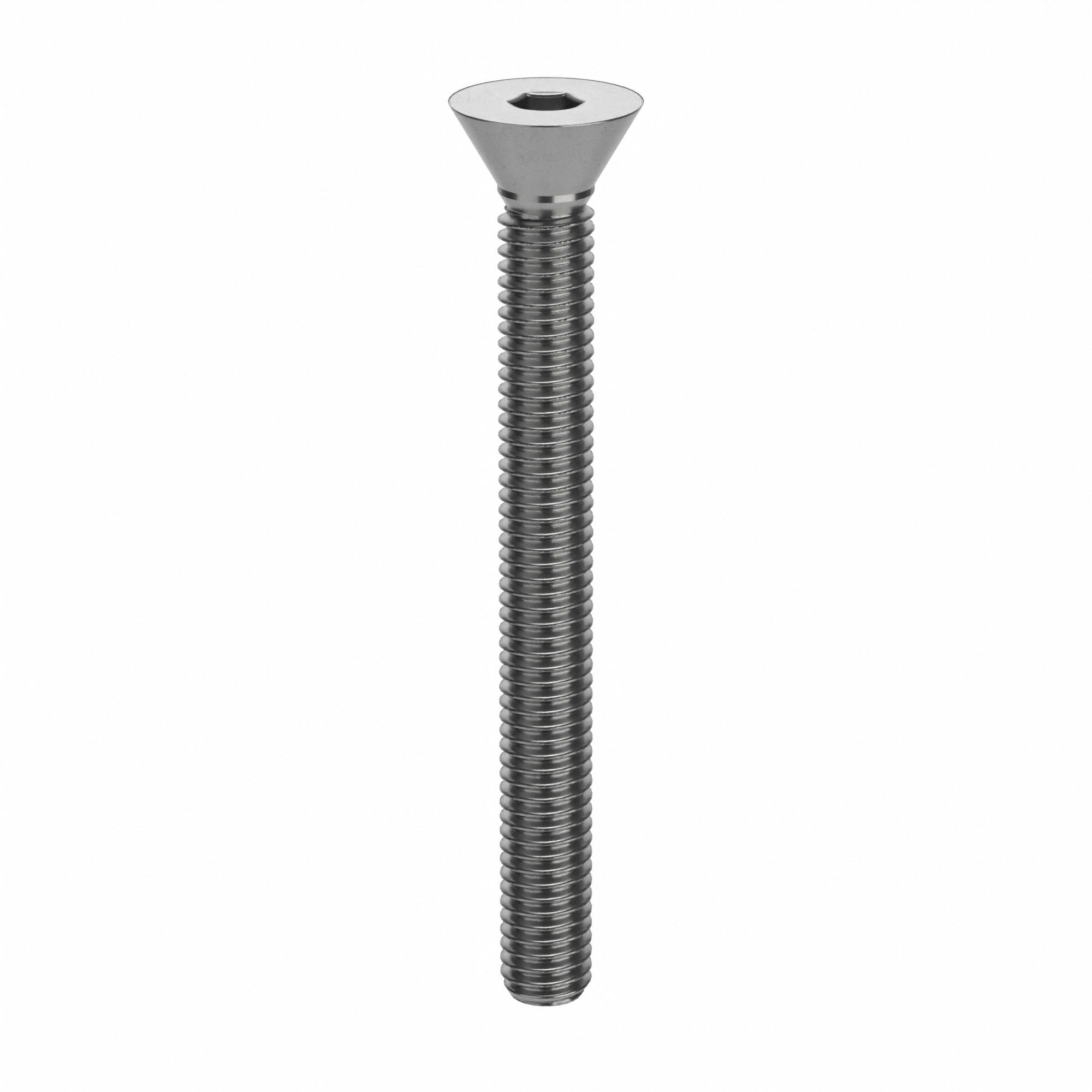Socket Head Cap Screw: M6x1.00 Thread Size, 60 mm Lg, Flat, Plain, Stainless Steel, 18-8, 50 PK