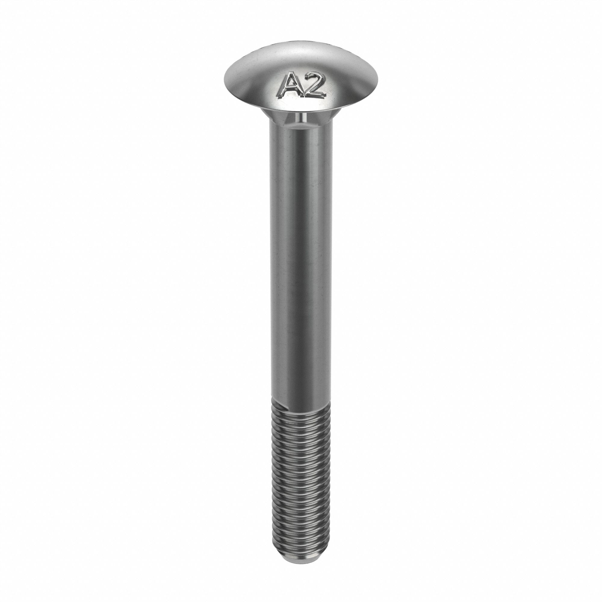 CARRIAGE BOLT, SQUARE, STAINLESS STEEL, A2, PLAIN, M10-1.50 THREAD, 90MM L, METRIC, 10 PK