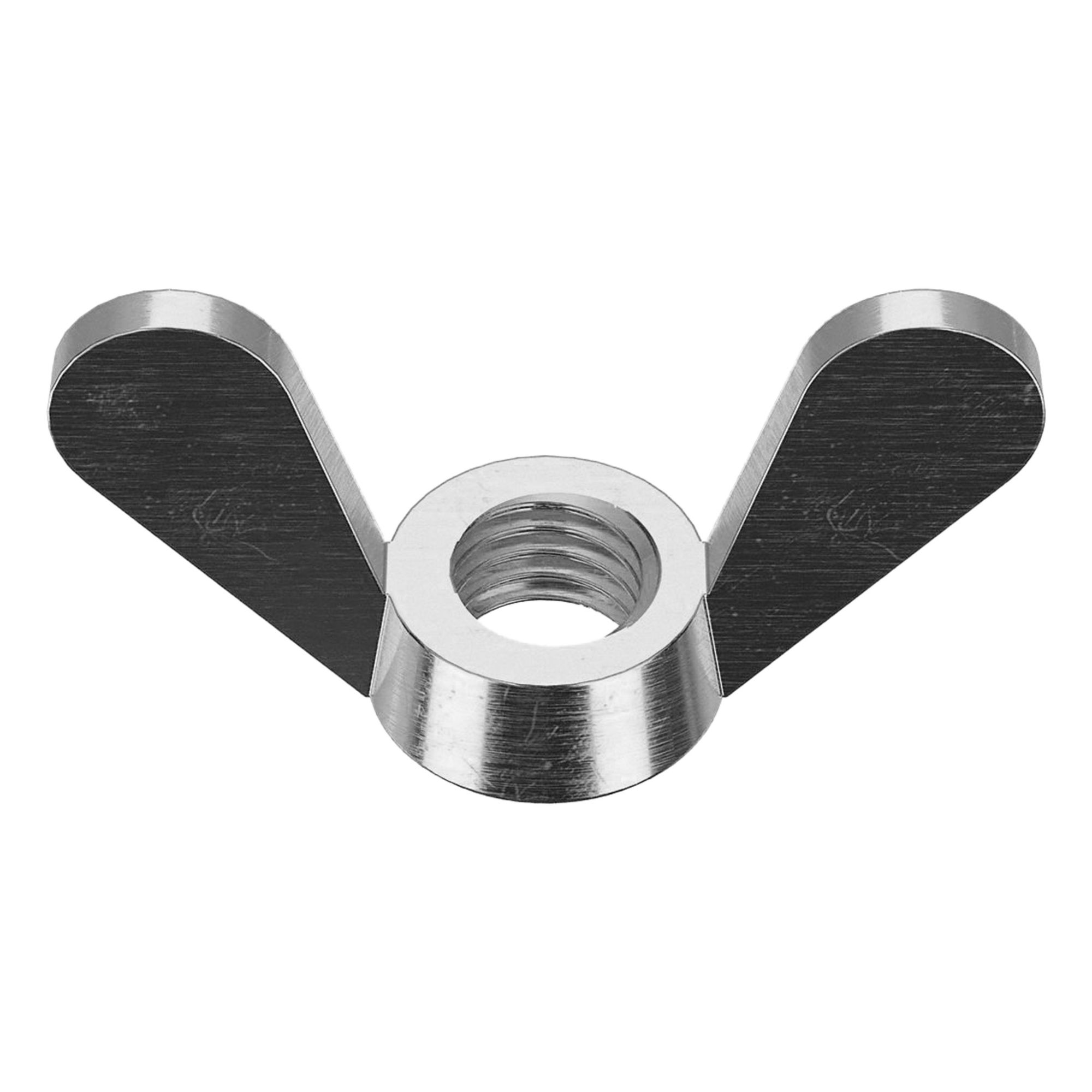 WING NUT, M4-0.70 THREAD, SILVER/SS COLOUR, 18-8, PLAIN FINISH, 18½MM MAX WING SPAN, 100 PK