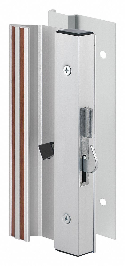 Sliding Door Lock: 2 1/8 in Lg, 2 5/8 in Wd, 7 1/8 in Ht
