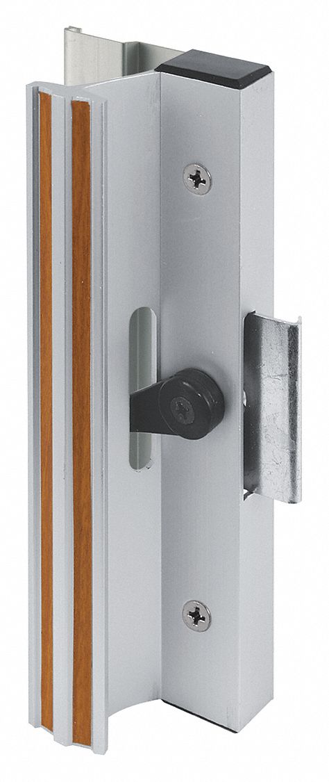 Sliding Door Lock: 2 in Lg, 3/4 in Wd, 7 3/8 in Ht