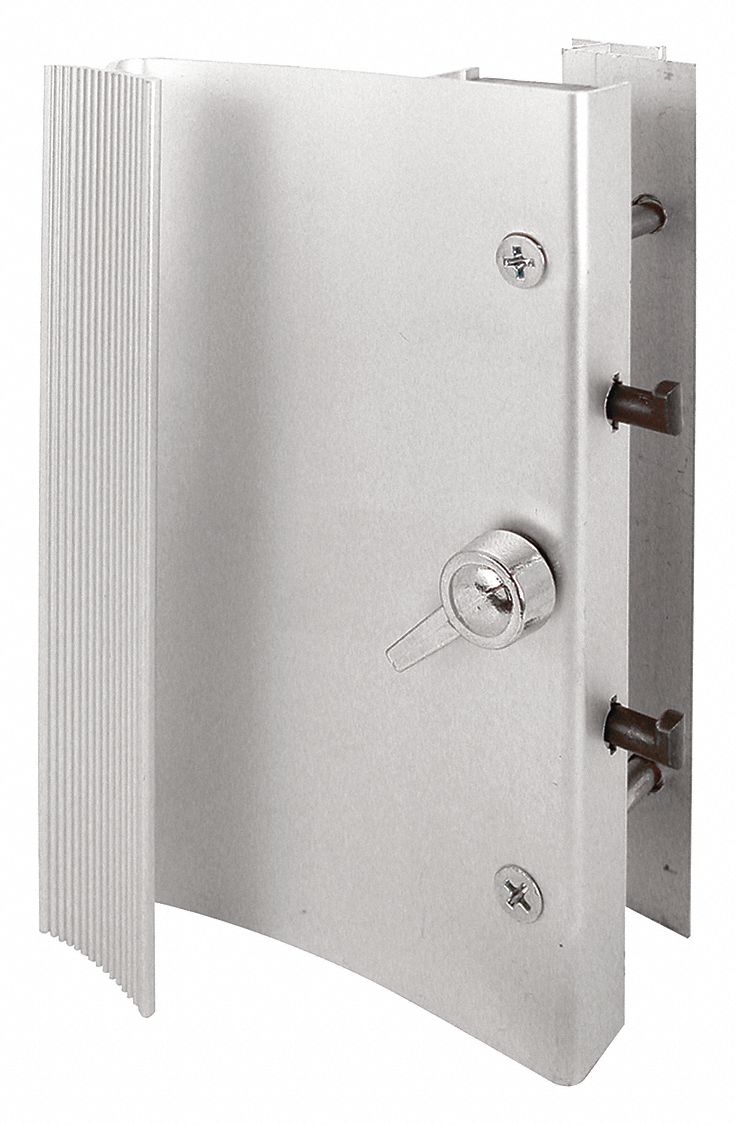 Sliding Door Lock: 3 1/4 in Lg, 2 in Wd, 6 in Ht
