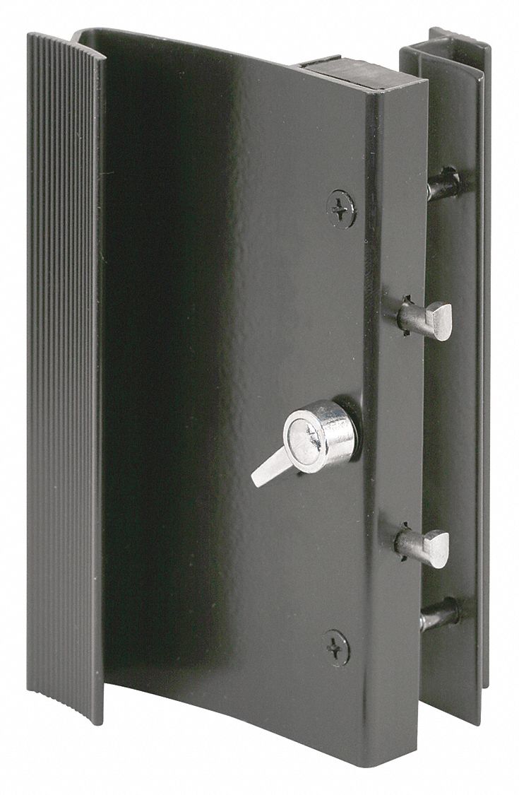 Sliding Door Lock: 3 1/4 in Lg, 2 in Wd, 6 in Ht