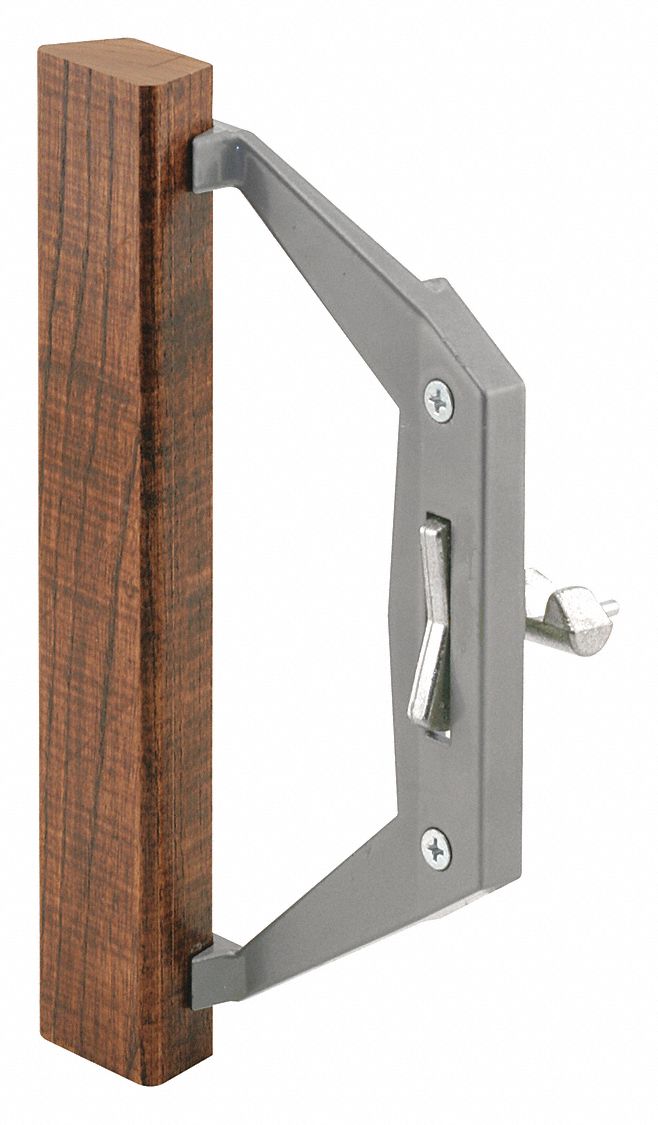 Sliding Door Lock: 3 7/8 in Lg, 2 in Wd, 7 13/16 in Ht