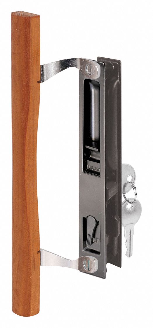 Sliding Door Lock: 2 in Lg, 2 in Wd, 10 in Ht