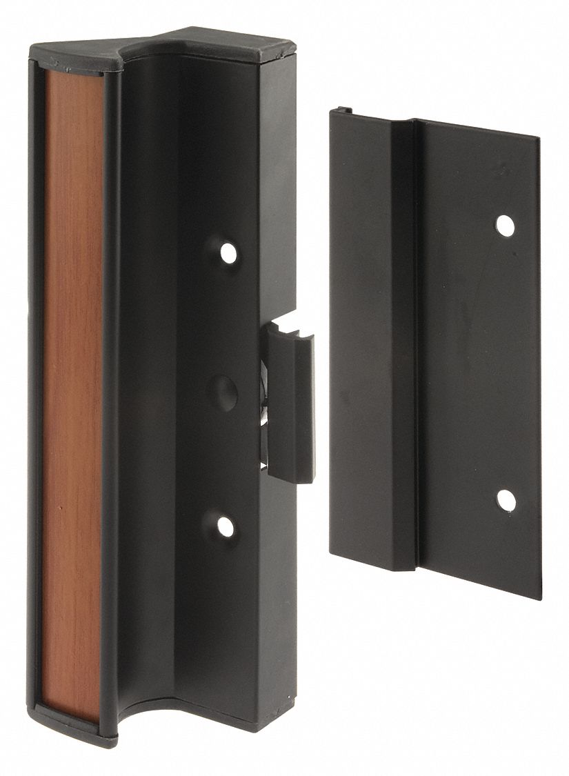 Sliding Door Lock: 2 1/8 in Lg, 3/4 in Wd, 6 in Ht
