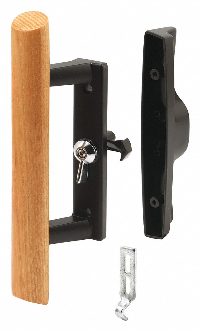 Sliding Door Lock: 2 1/8 in Lg, 2 in Wd, 9 in Ht