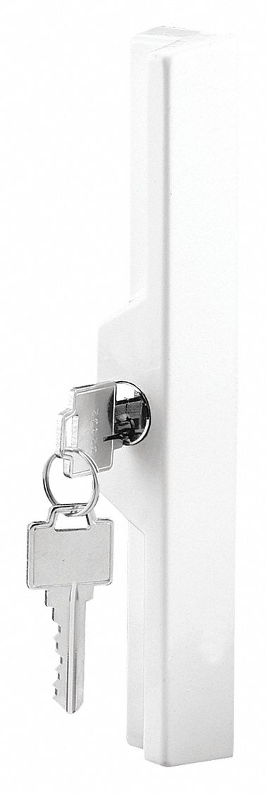 Sliding Door Lock: 1 in Lg, 1 in Wd, 7 1/4 in Ht