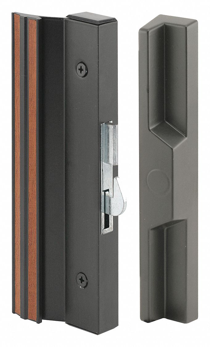 Sliding Door Lock: 2 1/2 in Lg, 3/4 in Wd, 7 3/16 in Ht