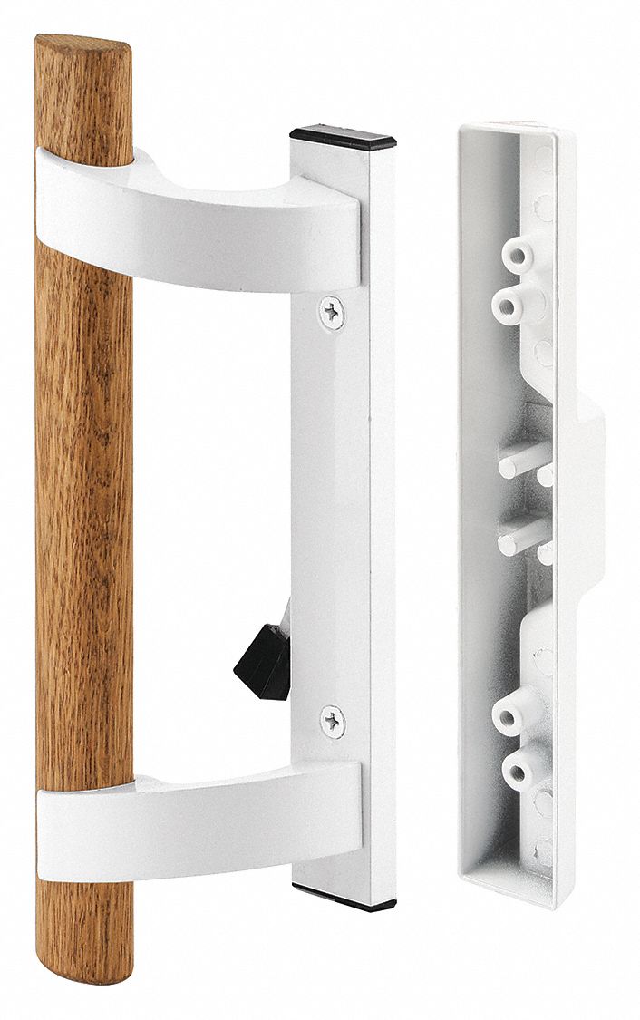 Sliding Door Lock: 2 3/8 in Lg, 1 1/8 in Wd, 9 in Ht