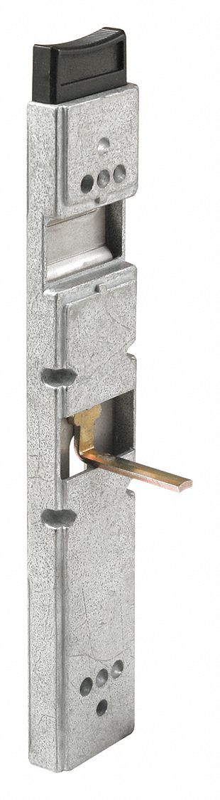 Sliding Door Lock: 1 1/4 in Lg, 7/16 in Wd, 7 13/16 in Ht