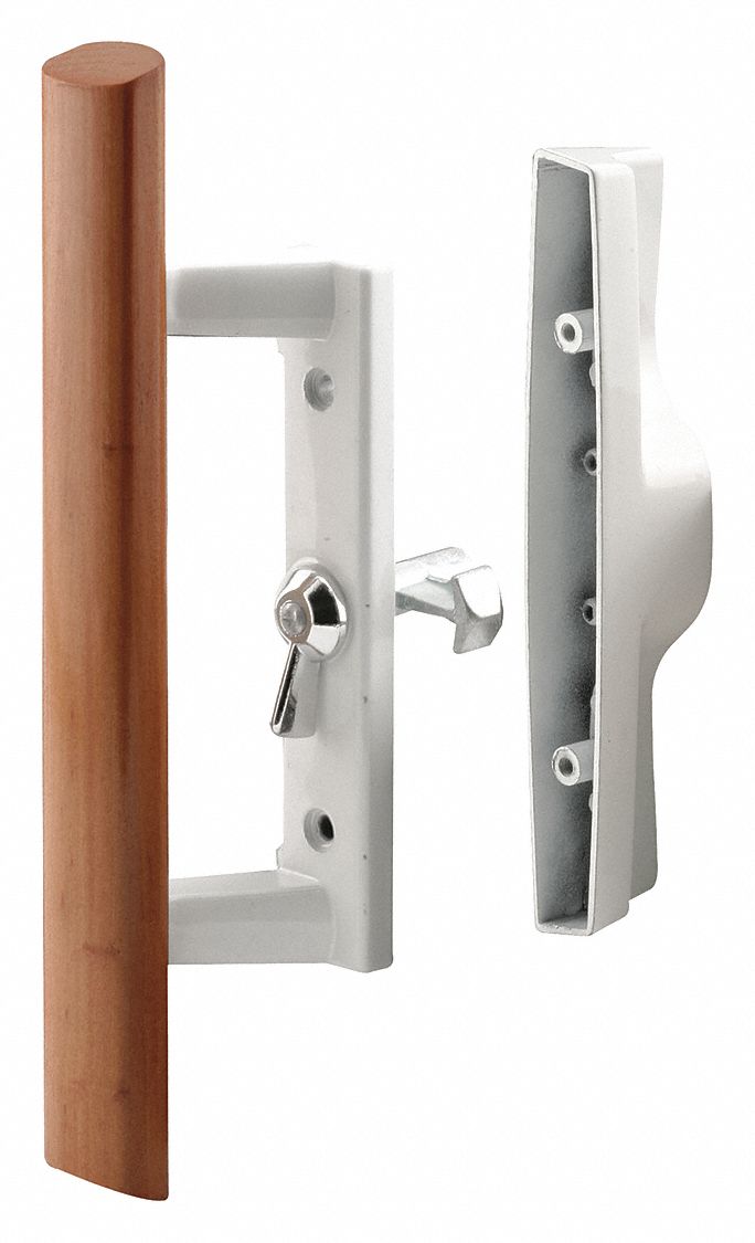 Sliding Door Lock: 2 1/8 in Lg, 2 1/8 in Wd, 9 in Ht