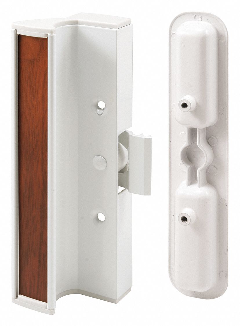 Sliding Door Lock: 2 1/8 in Lg, 2 1/8 in Wd, 7 1/4 in Ht