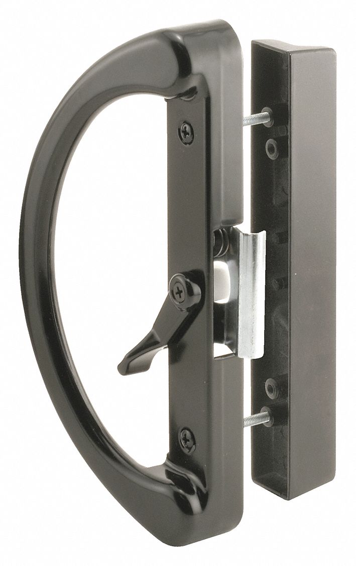 Sliding Door Lock: 8 1/4 in Lg, 2 in Wd, 1 7/8 in Ht