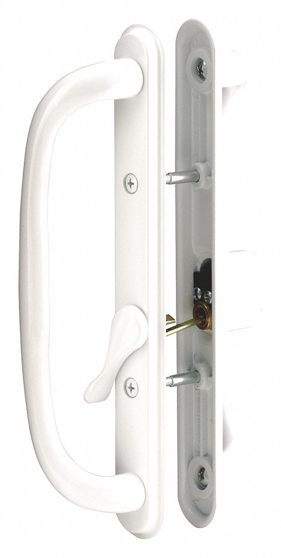 Sliding Door Lock: 1 5/8 in Lg, 1 5/8 in Wd, 10 in Ht
