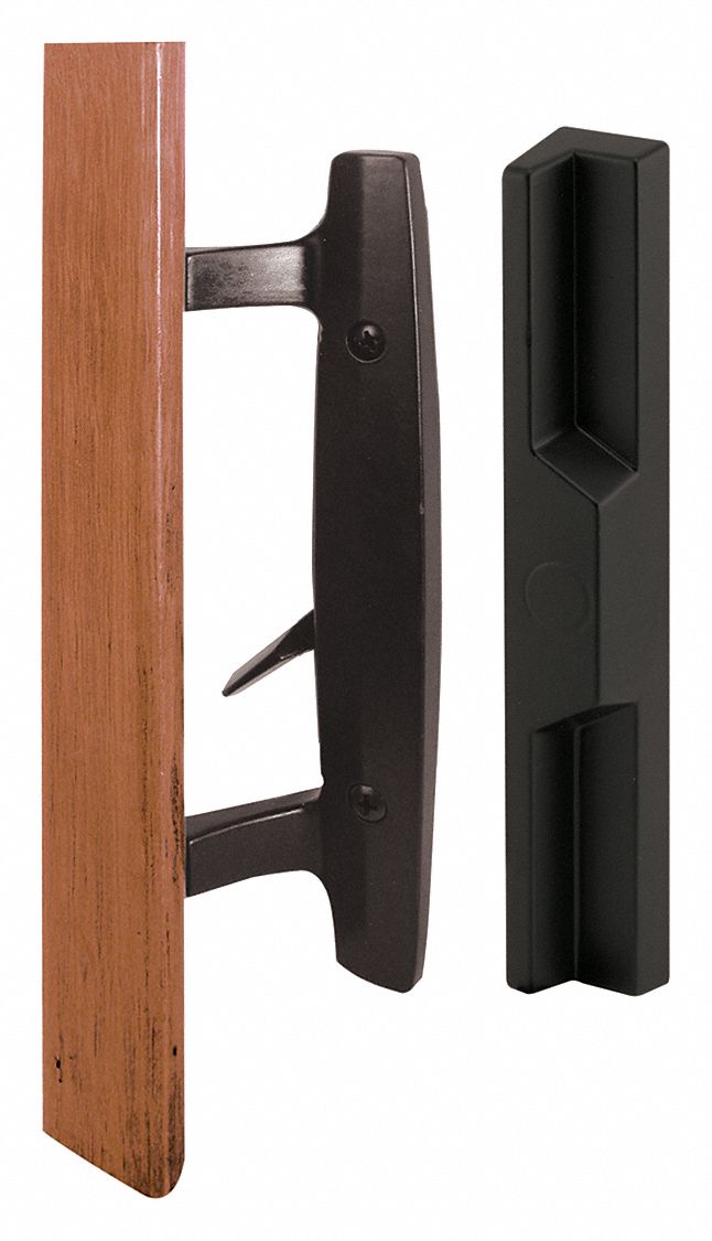 Sliding Door Lock: 2 in Lg, 2 in Wd, 9 in Ht