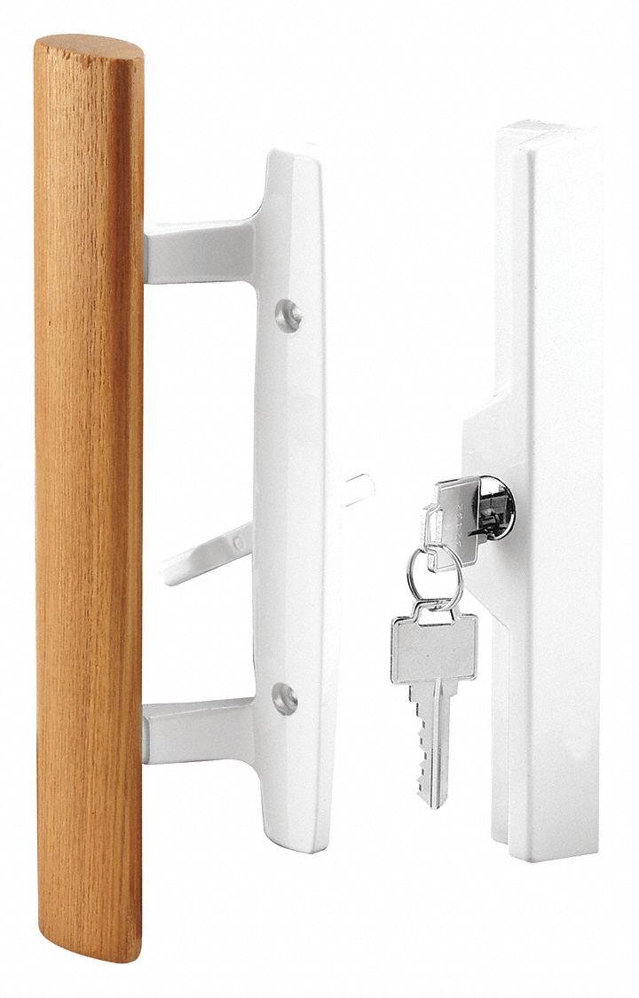 Sliding Door Lock: 2 in Lg, 2 in Wd, 9 in Ht