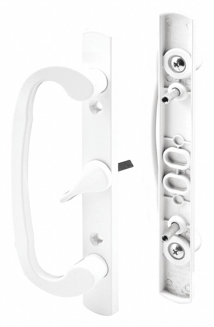 Sliding Door Lock: 1 3/4 in Lg, 1 3/4 in Wd, 8 1/2 in Ht